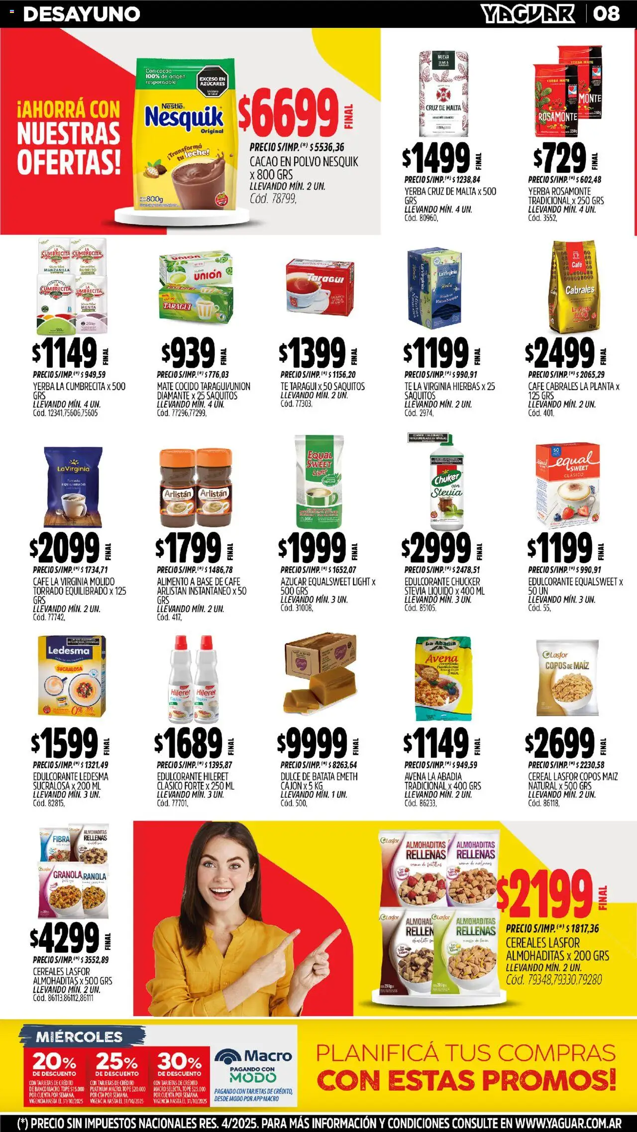 Yaguar - Córdoba │ válido desde el 20.10.2025 | Página: 8 | Productos: Yerba, Maiz, Té, Cacao
