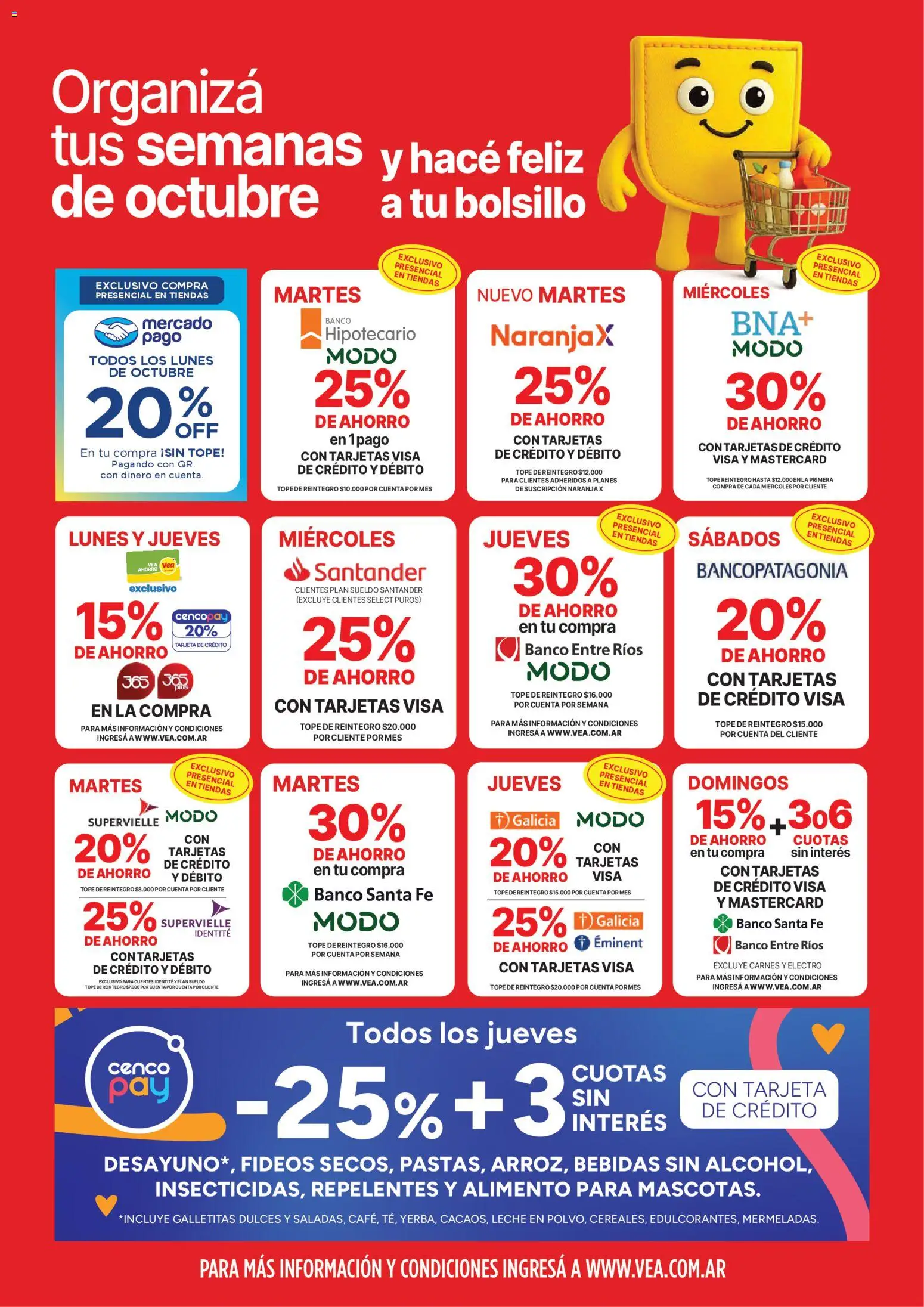 Vea - Ofertas fin de semana │ válido desde el 24.10.2025 | Página: 8 | Productos: Banco, Galletitas, Leche, Fideos