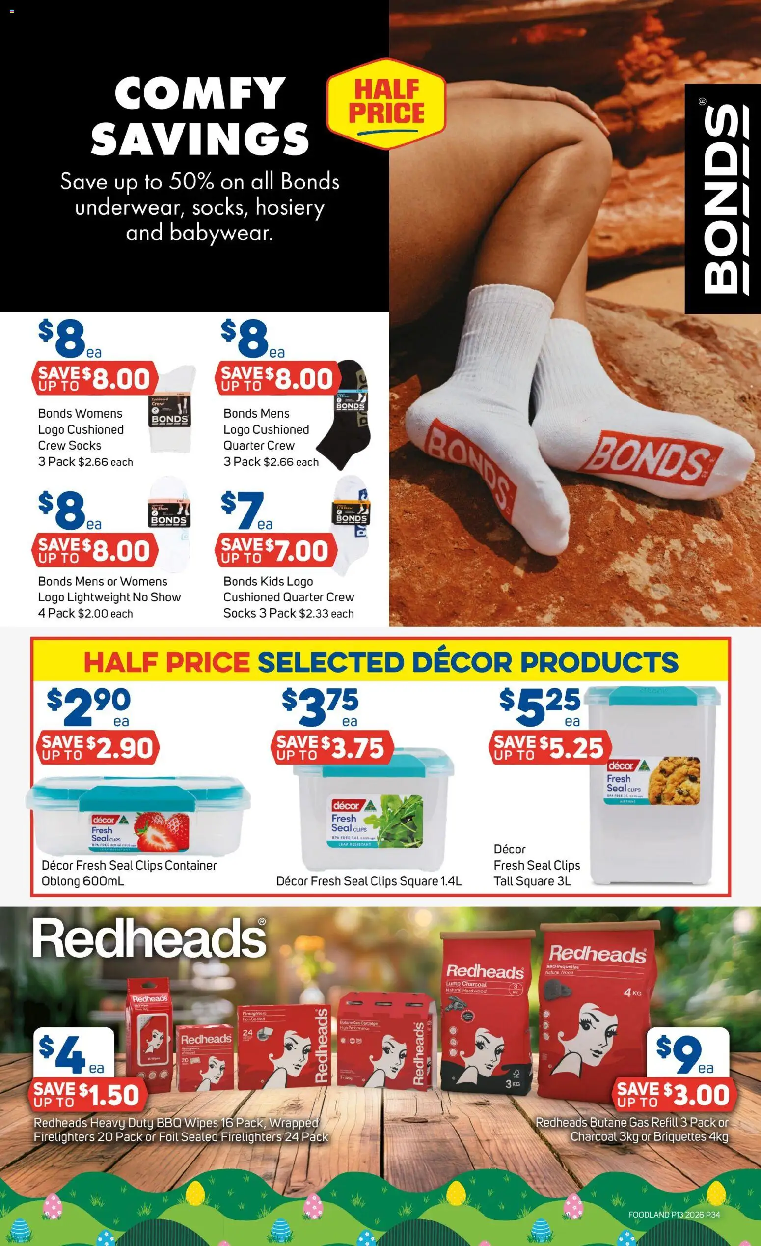 Foodland catalogue - valid from 25.03.2026 | Page: 34 | Products: Decor, Hosiery, Wood, Clips