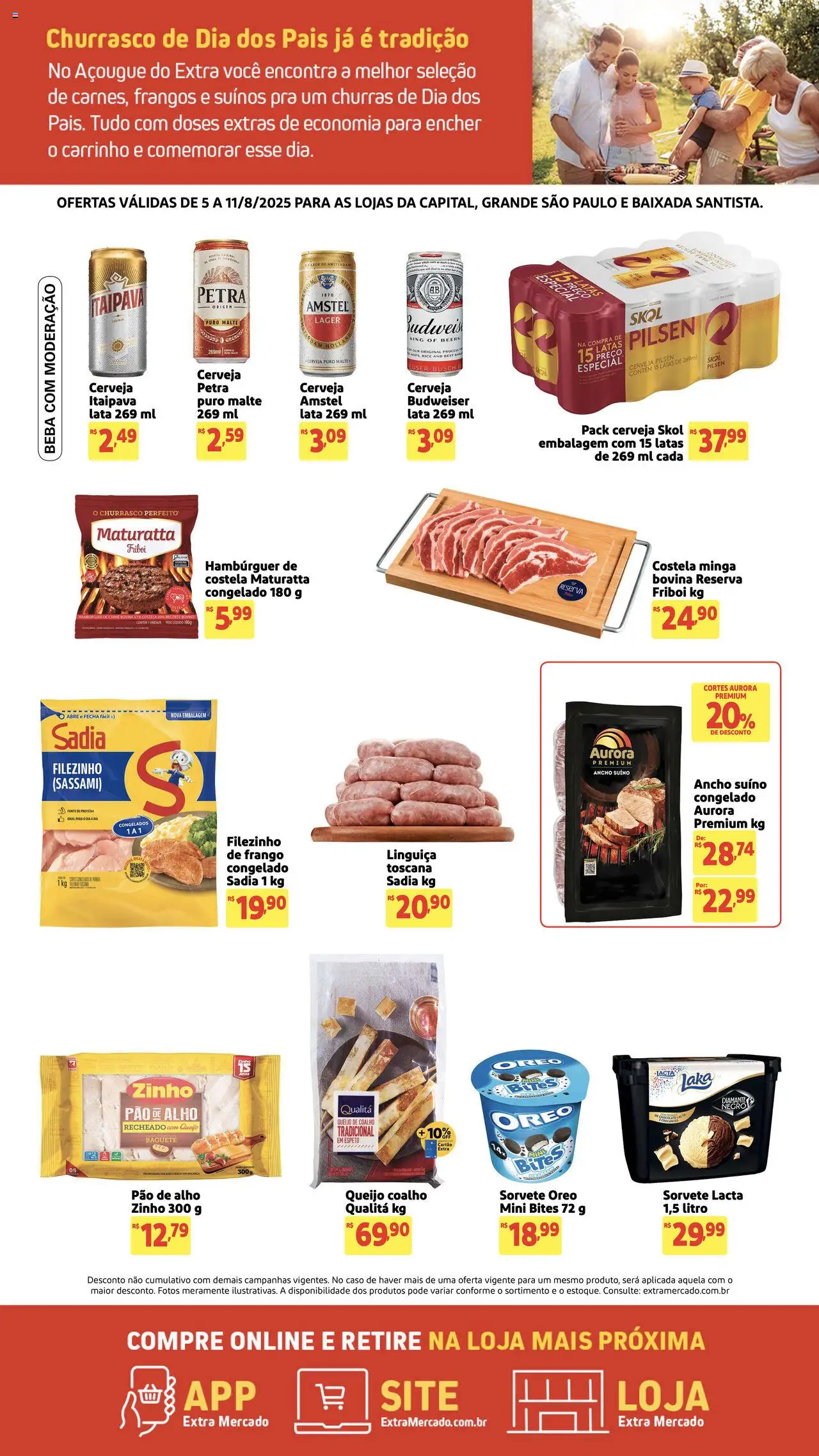 Extra Folheto - válido de 05.08.2025 | Página: 2 | Produtos: Piso, Pao de alho, Queijo, Carne