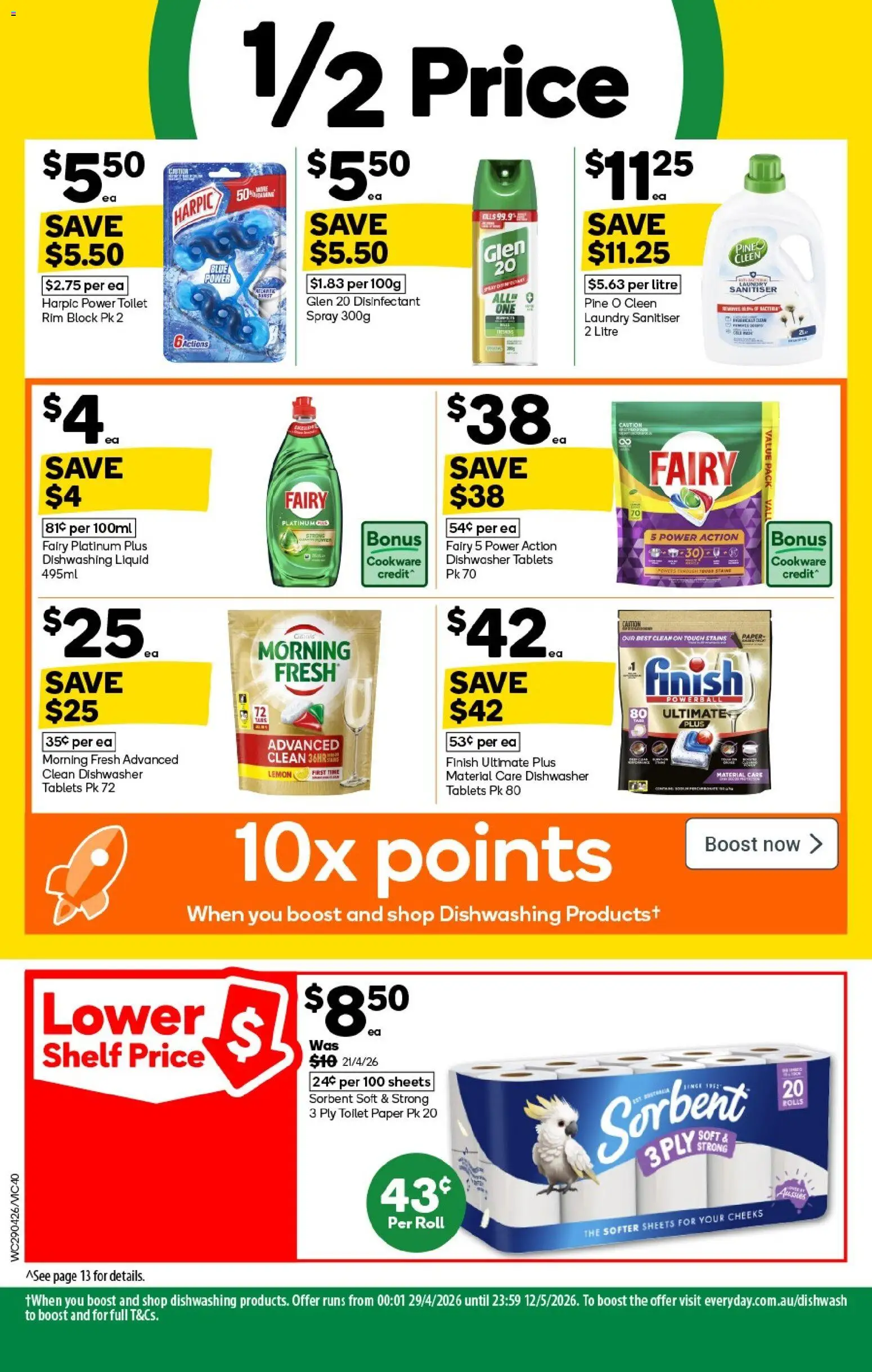 Woolworths catalogue - valid from 29.04.2026 | Page: 40 | Products: Toilet, Cookware, Dishwasher tablets, Tablets