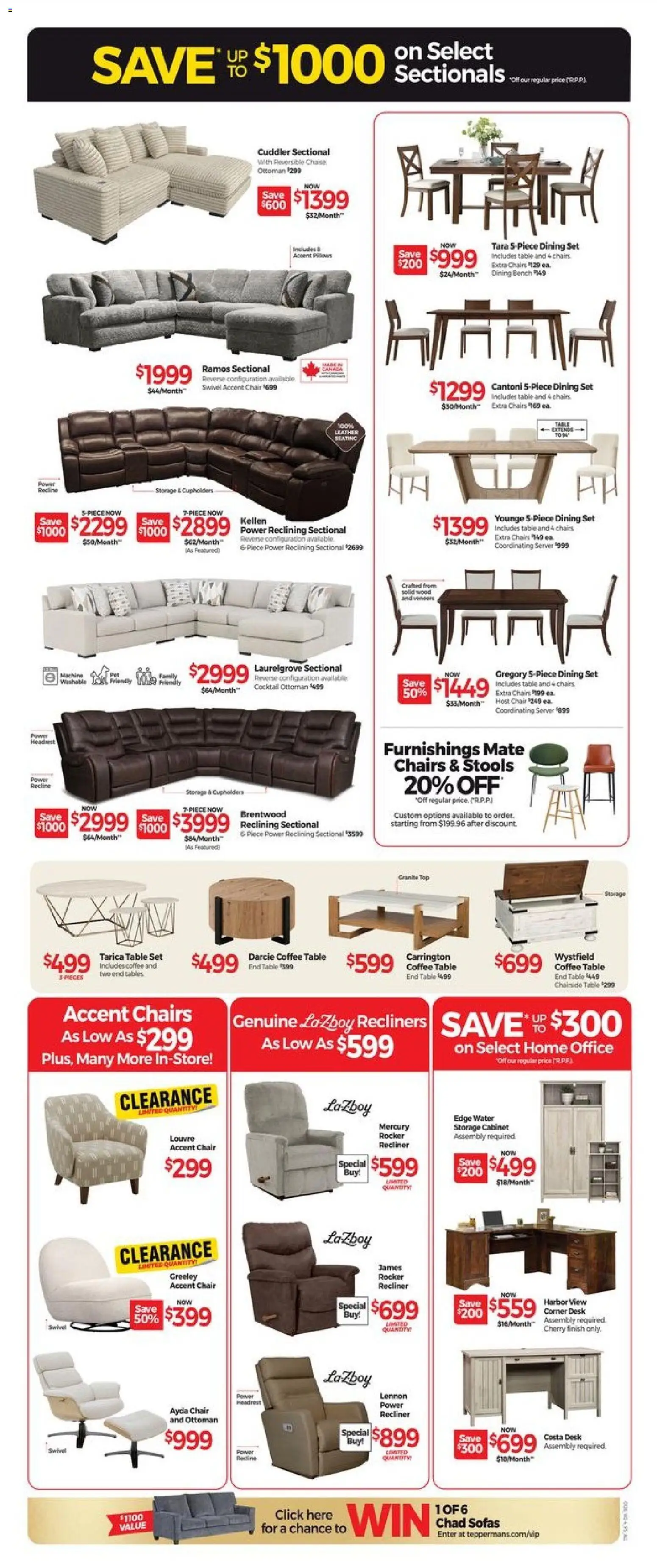 Tepperman's flyer valid from 23.01.2026 | Page: 3 | Products: Coffee table, Table, Chair, Cabinet