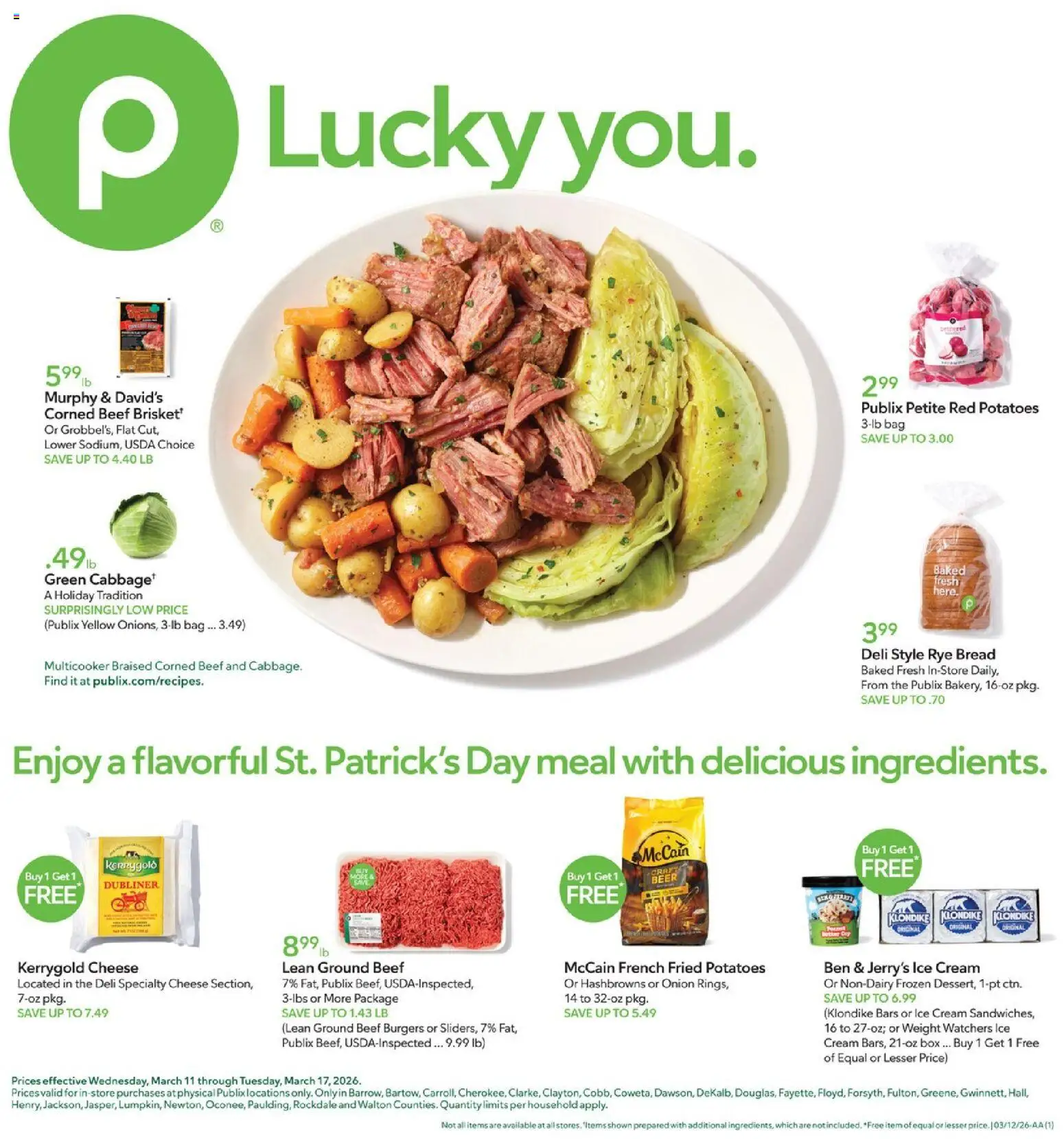 Publix Weekly Ad - valid from 11.03.2026 | Page: 1 | Products: Box, Cheese, Beef, Onion