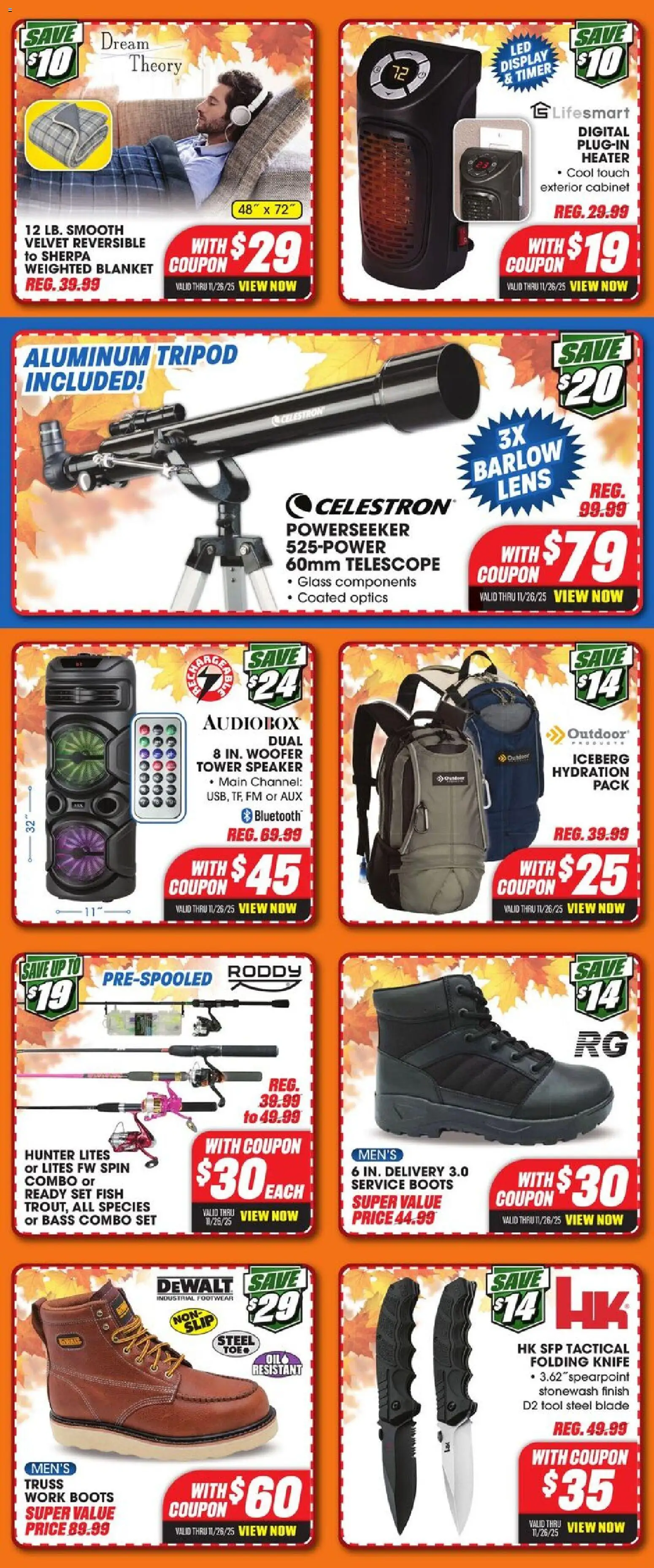 Big 5 Sporting Goods Weekly Ad - valid from 21.11.2025 | Page: 6 | Products: Blanket, Fish, Boots, Speaker