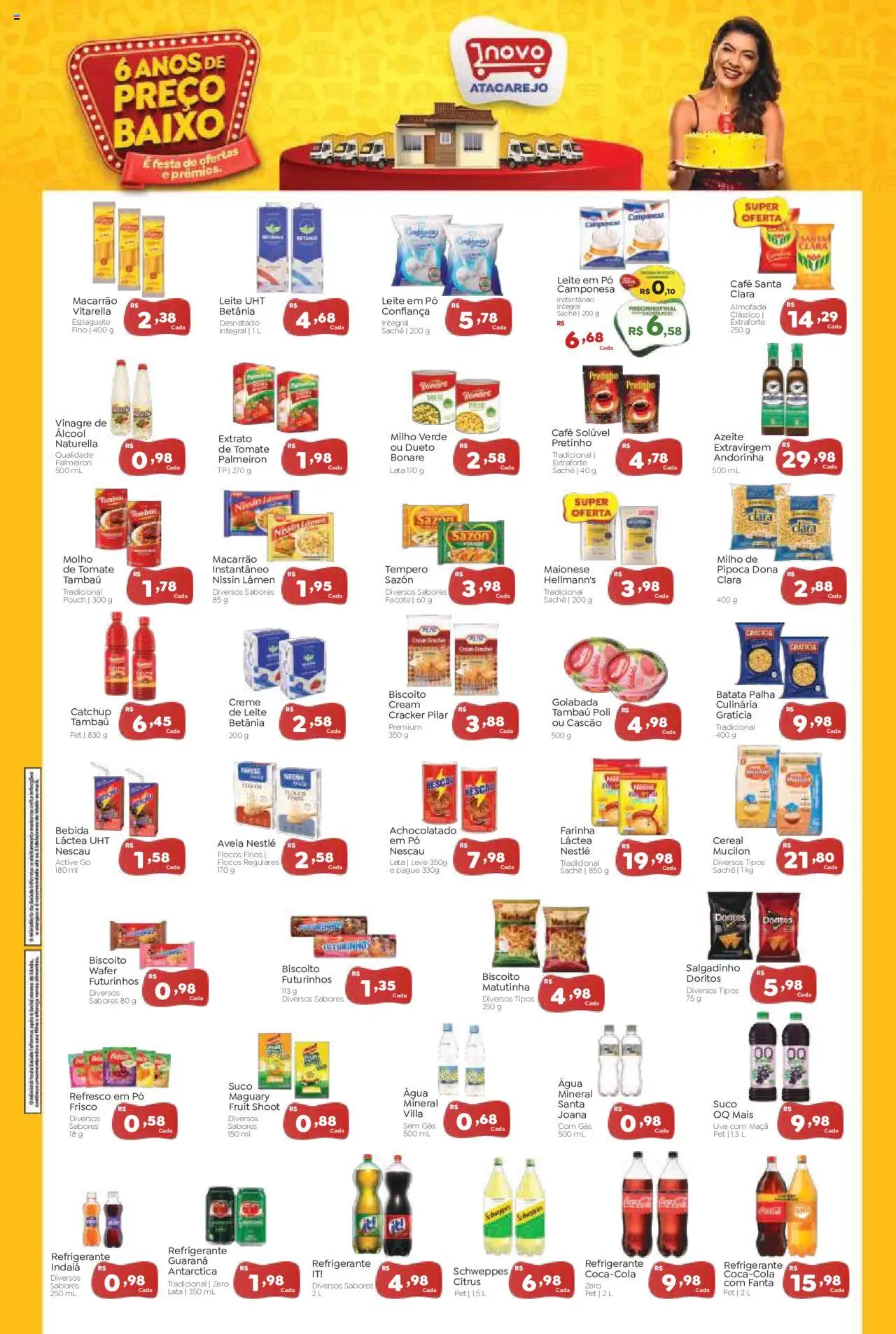 Novo Atacarejo Folheto - válido de 31.07.2025 | Página: 2 | Produtos: Leite, Flocos, Batata palha, Mucilon