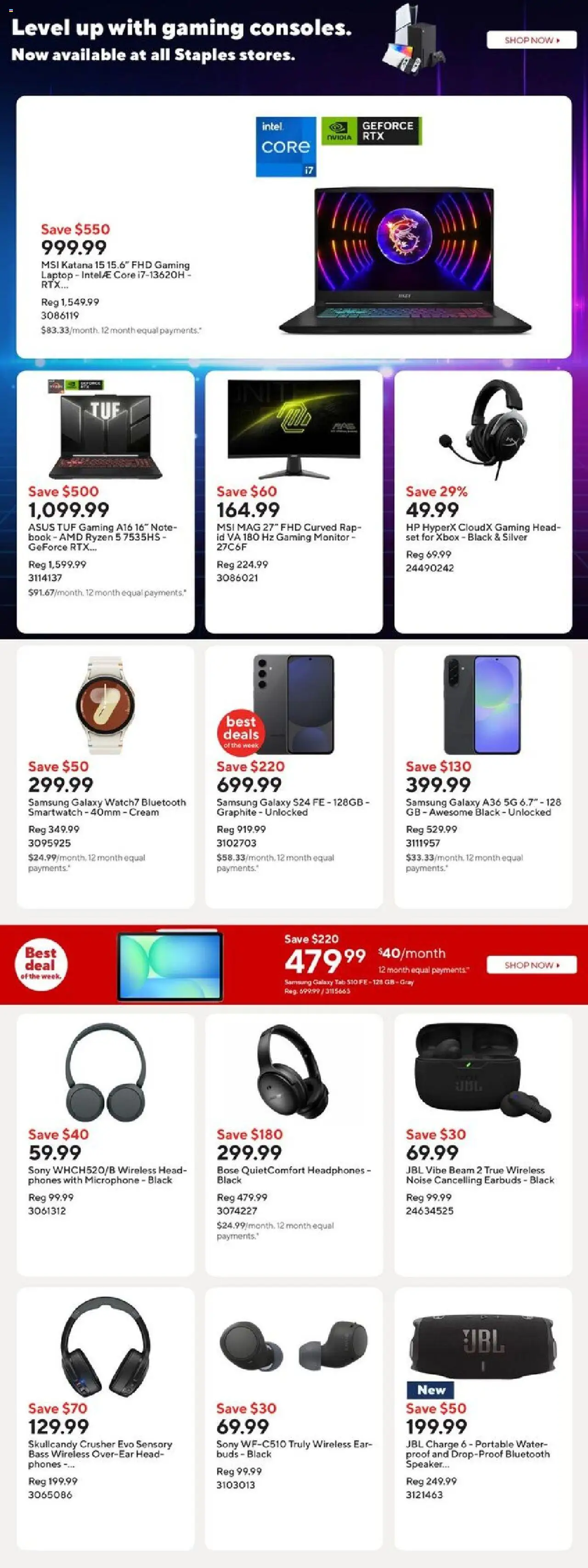 Staples flyer valid from 29.08.2025 | Page: 6 | Products: Cream, Monitor, Headphones, Microphone
