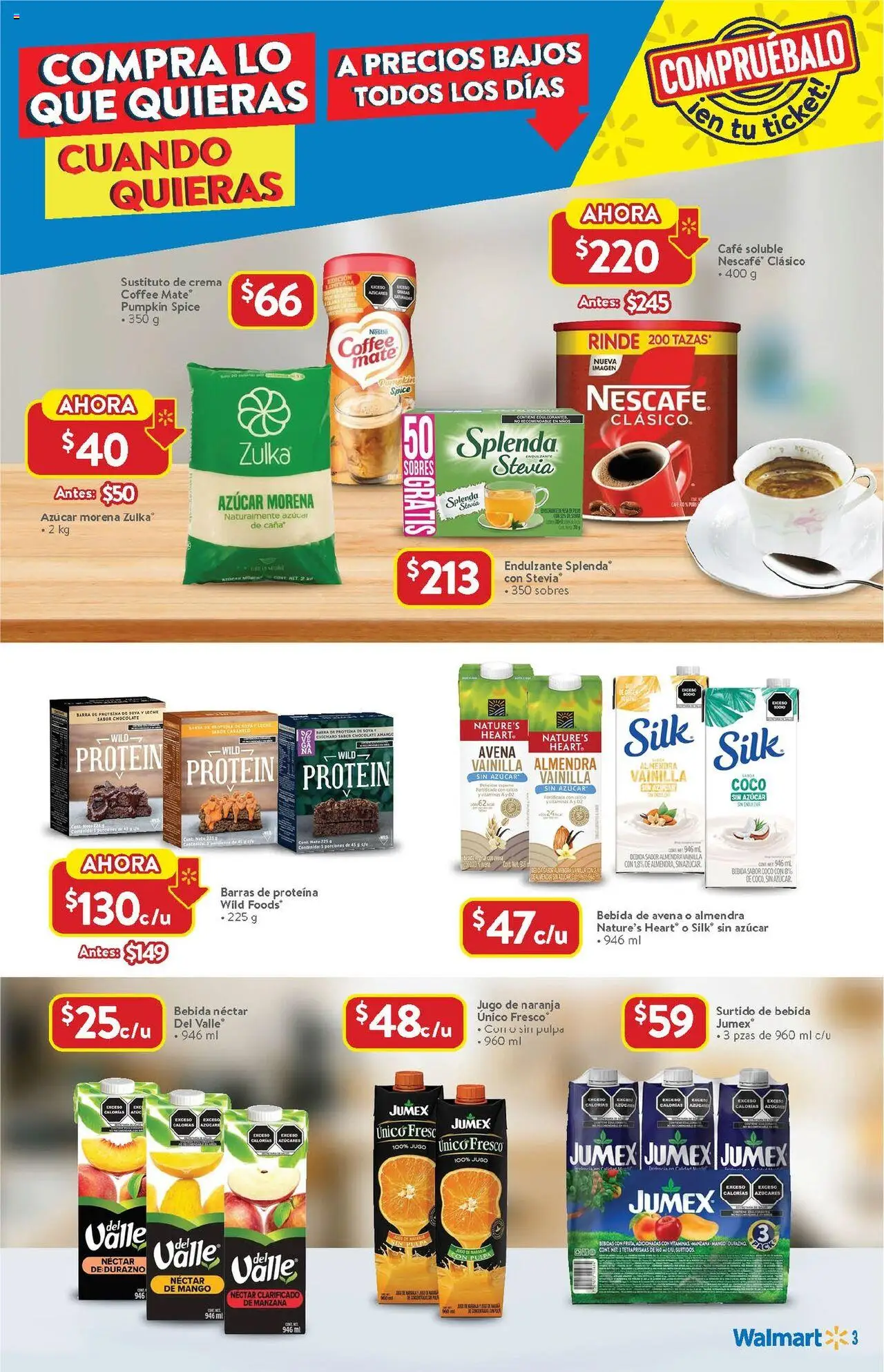 Nuevas ofertas de Walmart válidas en toda la República Mexicana desde el 14.08.2025. ¡Encuentra las mejores ofertas en Walmart - Folleto! | Página: 3 | Productos: Durazno, Leche, Chocolate, Vitaminas