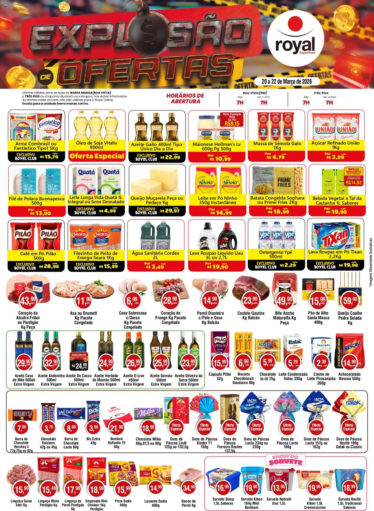 Royal Supermercados Folheto - válido de 20.03.2026 | Página: 1 | Produtos: Biscoito, Ovos, Lasanha, Maionese