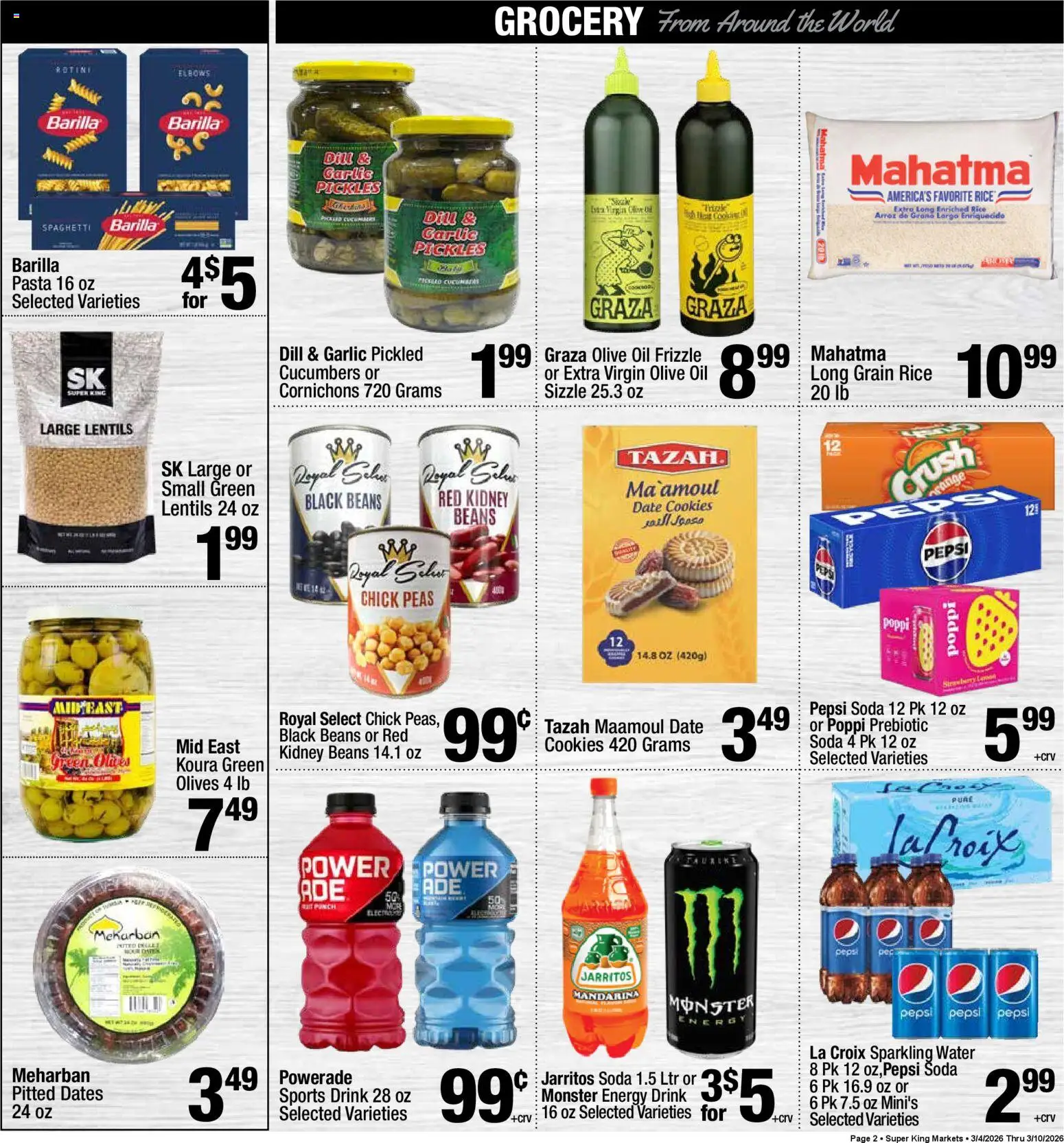 Super King - Weekly Ad - valid from 04.03.2026 | Page: 2 | Products: Pasta, Cucumbers, Water, Date