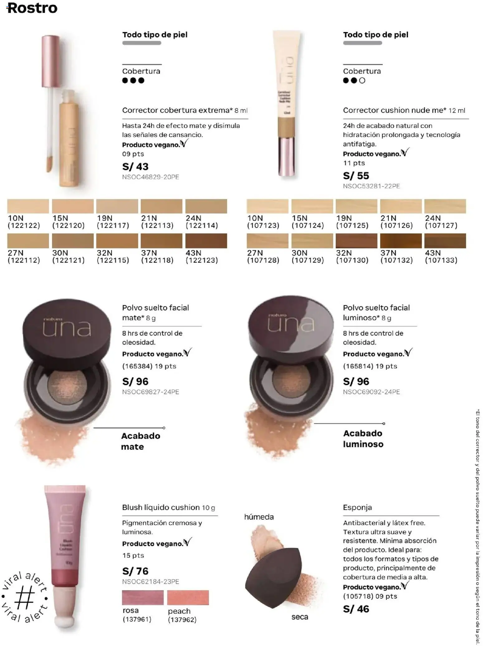 Catálogo Natura válido desde 31.03.2026 | Página: 73 | Productos: Esponja, Corrector, Polvo