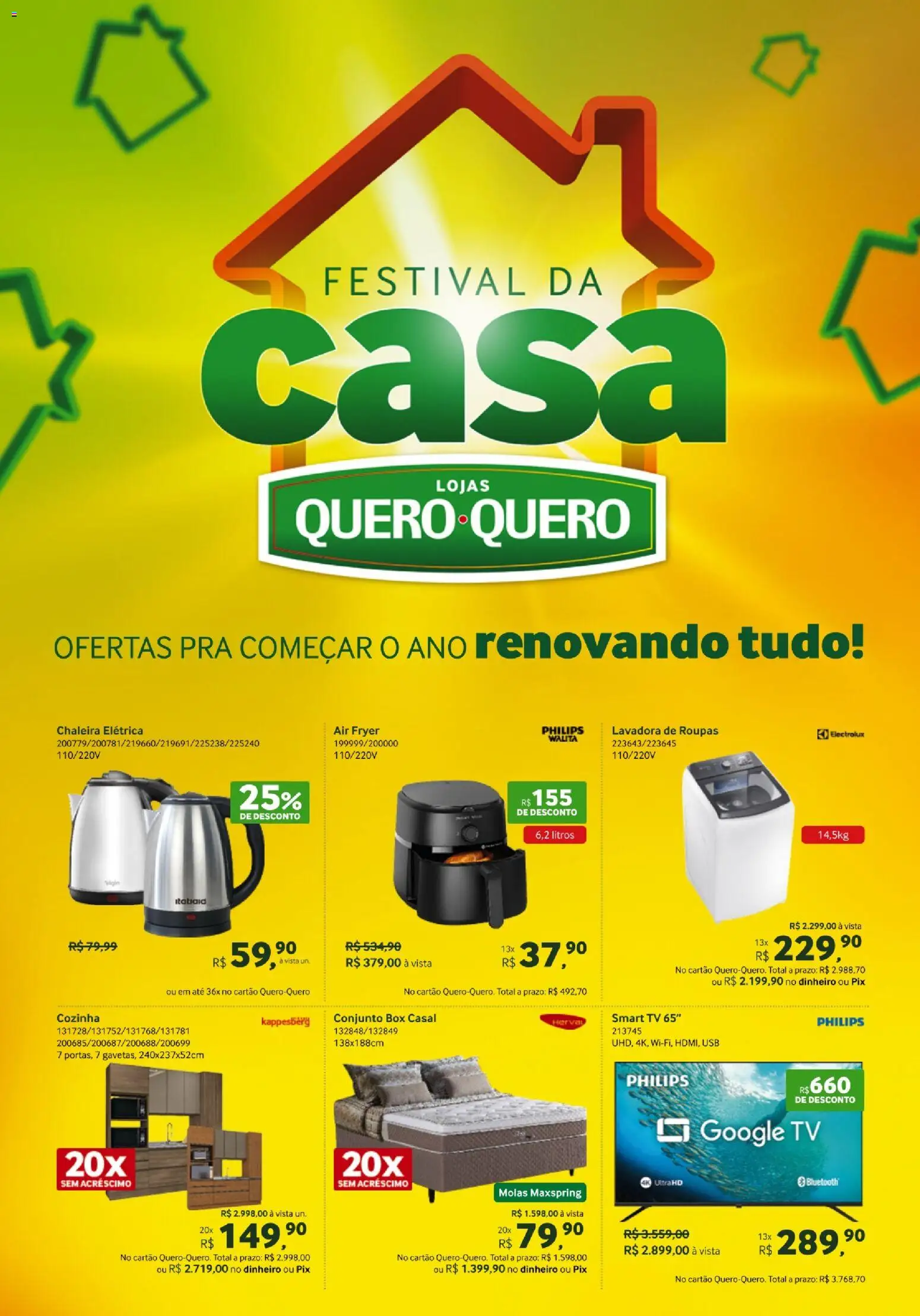 Lojas Quero-Quero Folheto - válido de 13.01.2026 | Página: 1 | Produtos: smart TV, Air fryer, Lavadora de roupas, USB