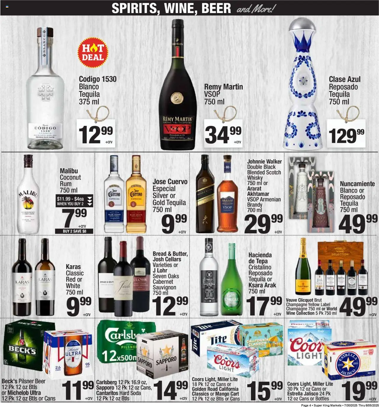 Super King Weekly Ad - valid from 30.07.2025 | Page: 4 | Products: Bread, Wine, Beer, Mango