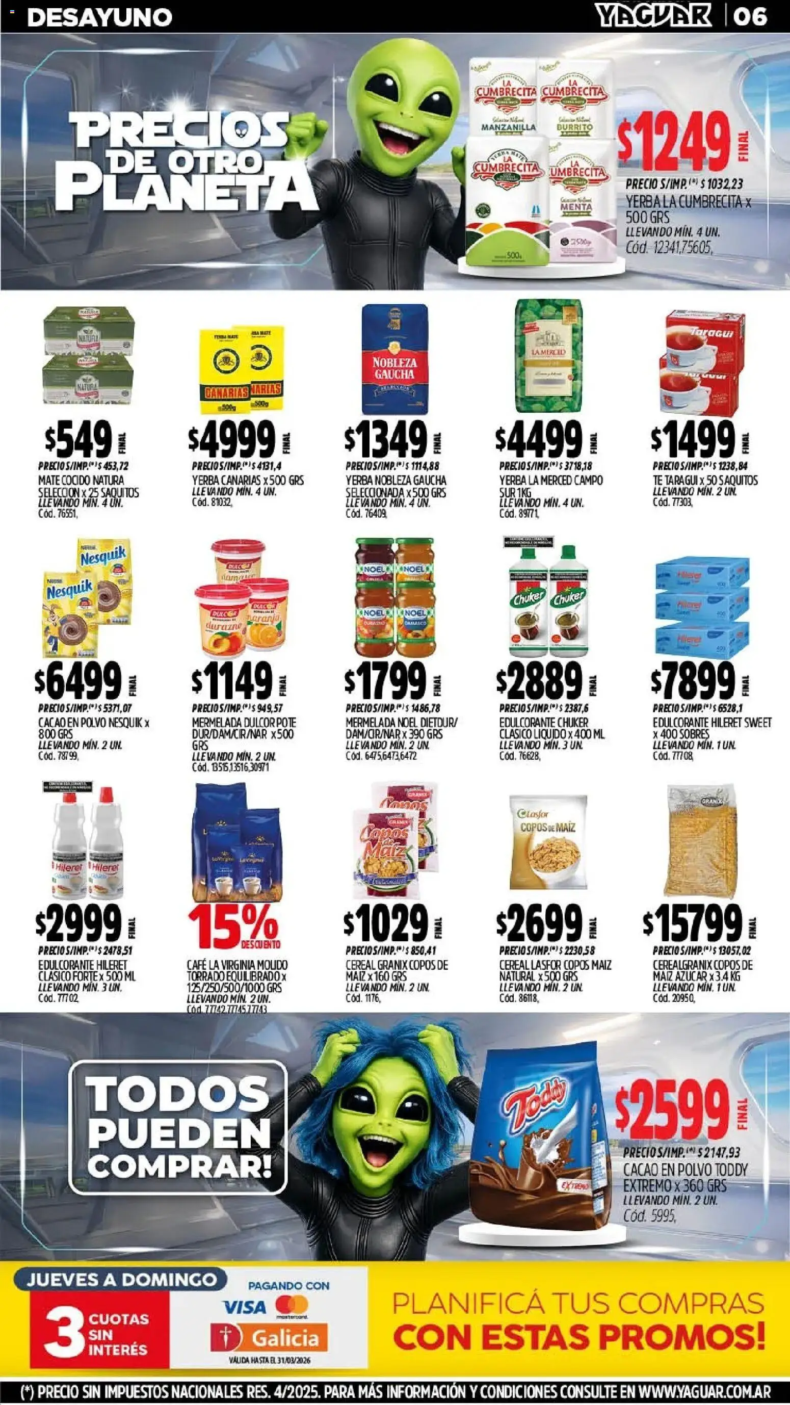 Yaguar catálogo │ válido desde el 09.03.2026 | Página: 5 | Productos: Azucar, Polvo, Té, Mermelada