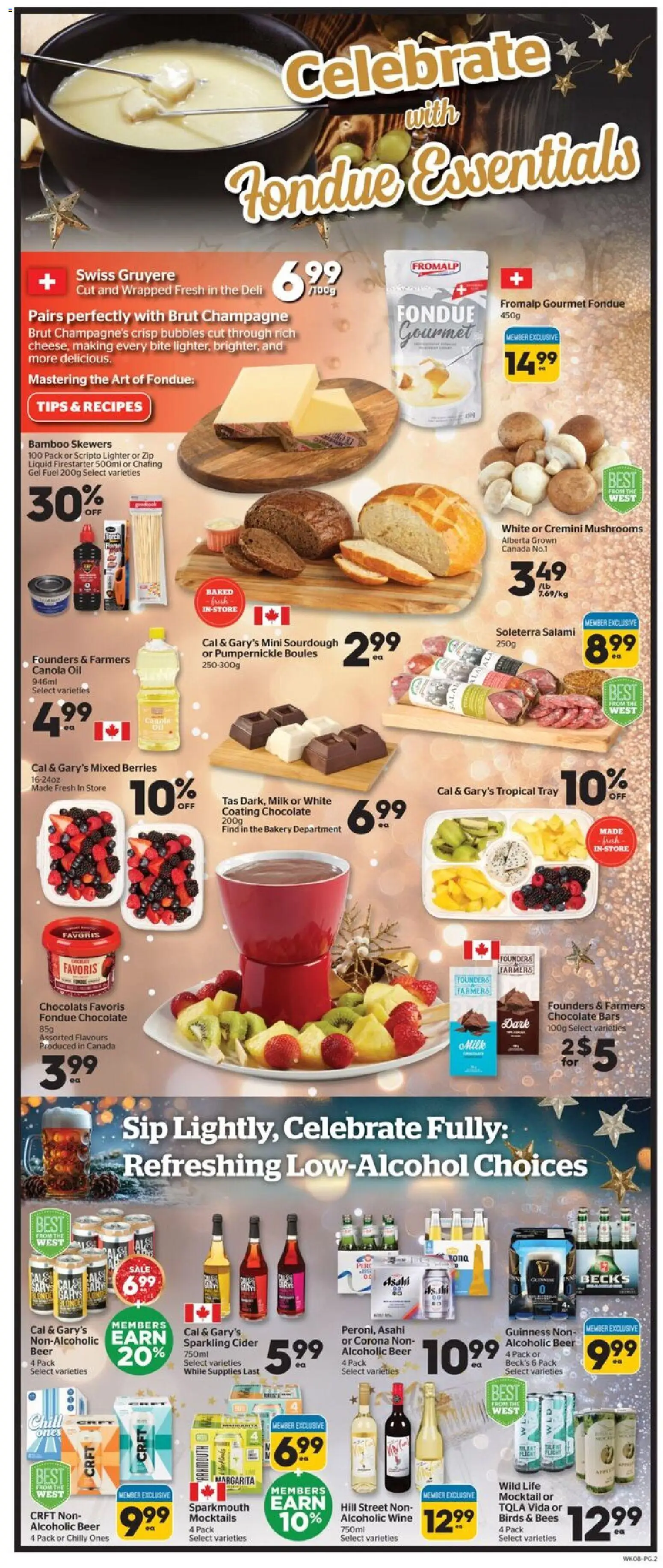 Calgary Co-op flyer valid from 27.12.2025 | Page: 2 | Products: Milk, Oil, Chocolate, Wine