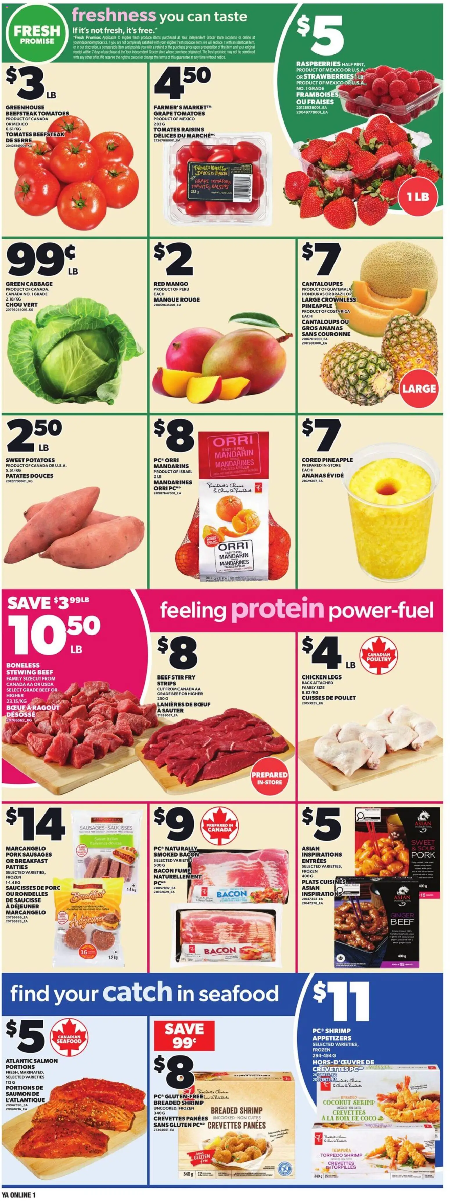 Independent Grocer flyer valid from 12.03.2026 | Page: 3 | Products: Strawberries, PC, Potatoes, Pork