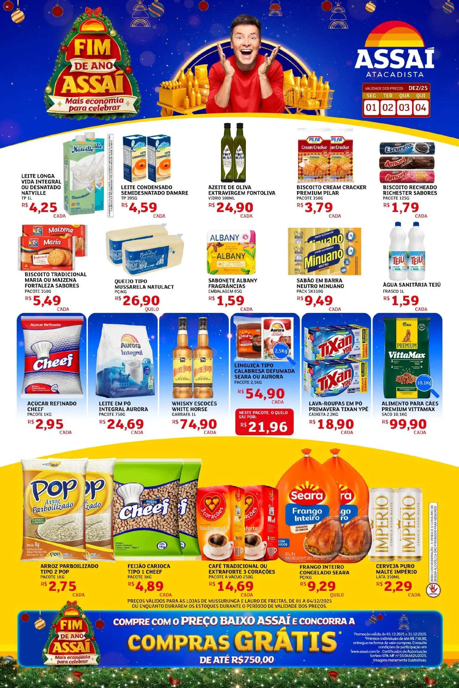 Assaí Atacadista Folheto - válido de 01.12.2025 | Página: 1 | Produtos: Biscoito, Chocolate, Bebida, Mussarela
