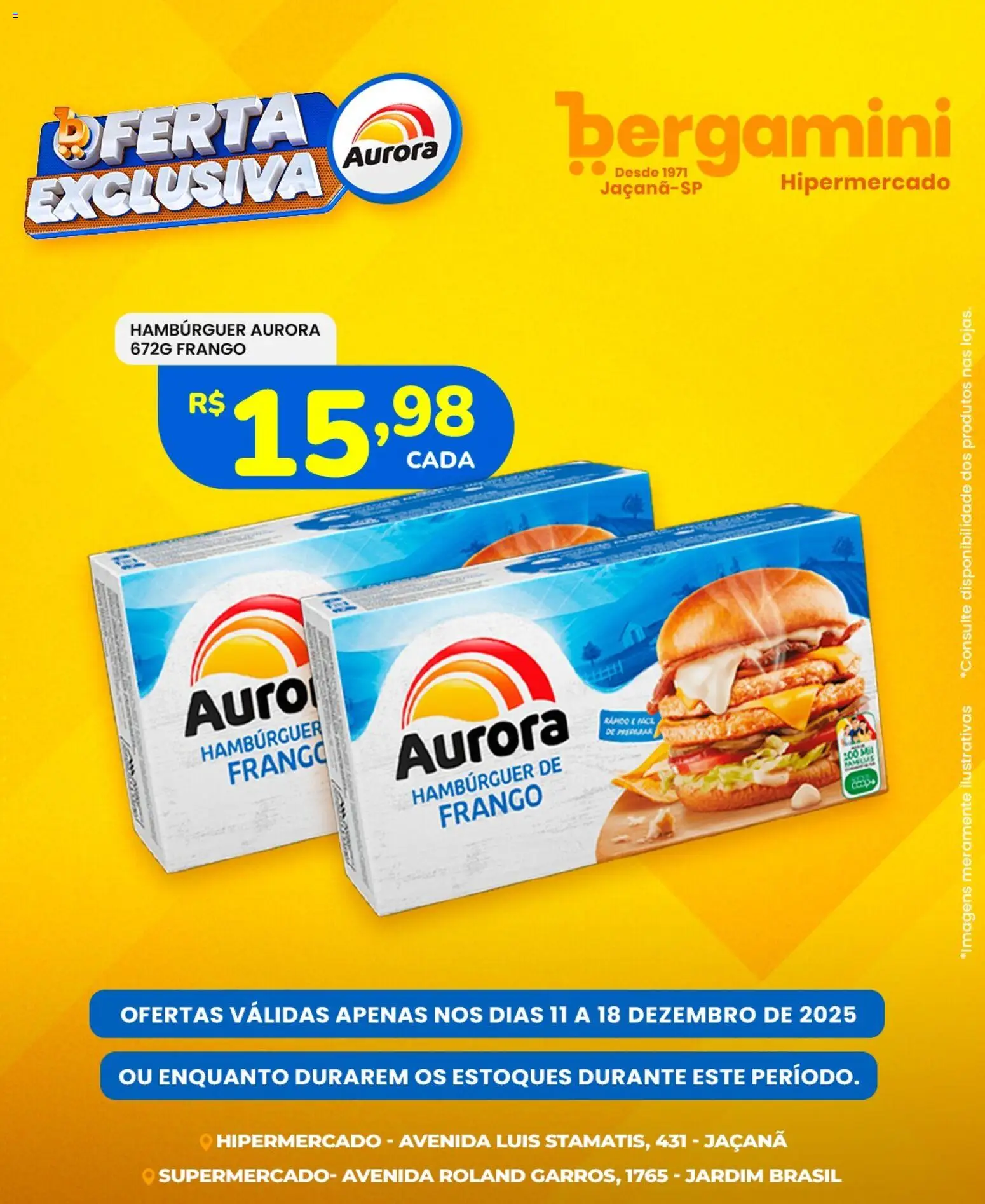 Supermercado Bergamini Folheto - válido de 11.12.2025 | Página: 7 | Produtos: Hambúrguer, Frango