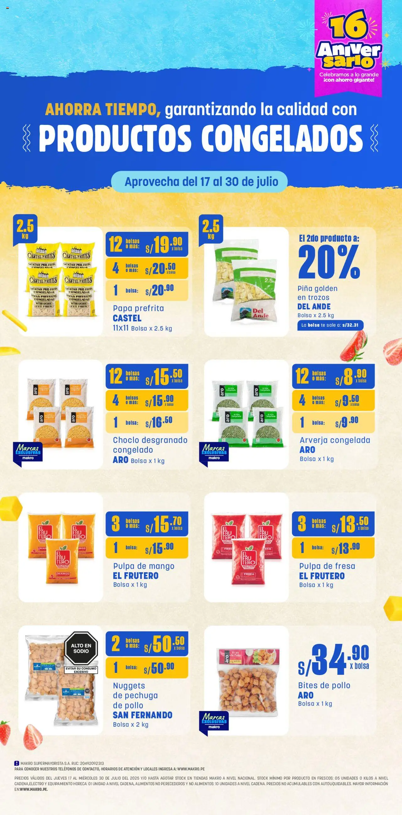 Catálogo Makro válido desde 17.07.2025 | Página: 1 | Productos: Té, Piña, Bolsa