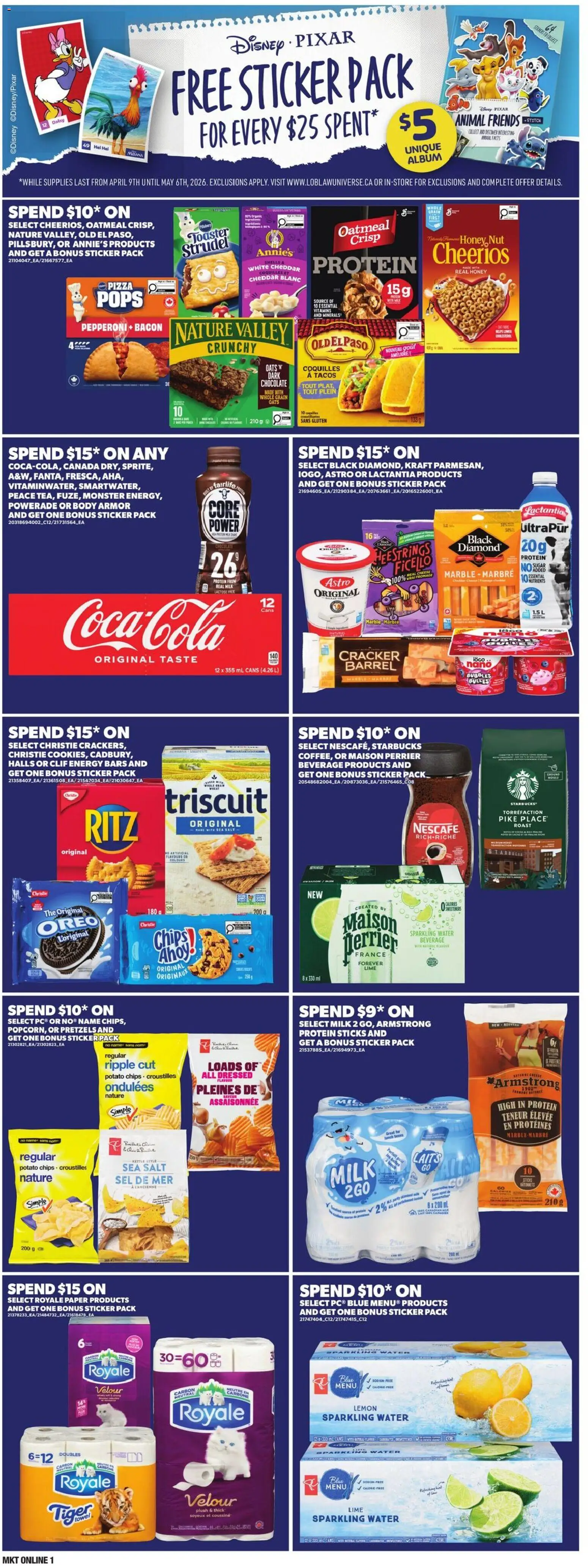 Loblaws flyer valid from 23.04.2026 | Page: 7 | Products: Toaster, Cheese, Chocolate, Pizza