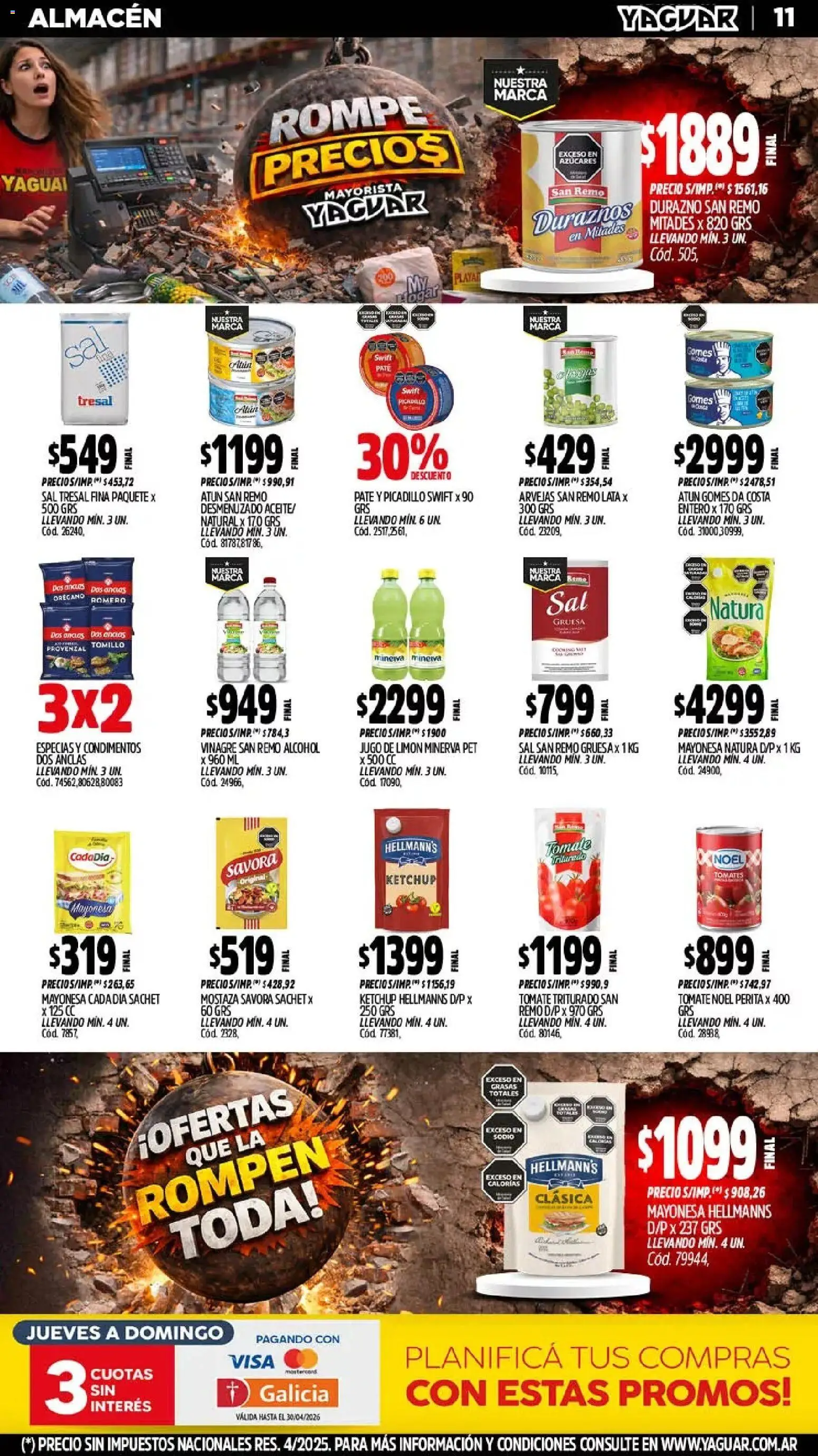Yaguar - Oferta Semanal Santa Fé │ válido desde el 13.04.2026 | Página: 11 | Productos: Mostaza, Tomate, Paté, Orégano