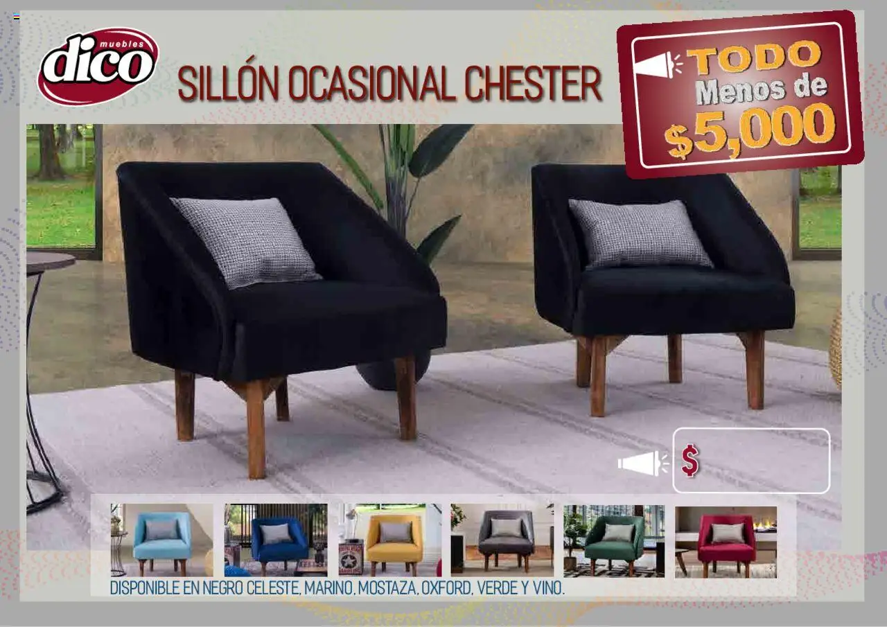 Nuevas ofertas de Muebles Dico válidas en toda la República Mexicana desde el 12.02.2025. ¡Encuentra las mejores ofertas en Muebles Dico catálogo Todo Menos! | Página: 33 | Productos: Sillón