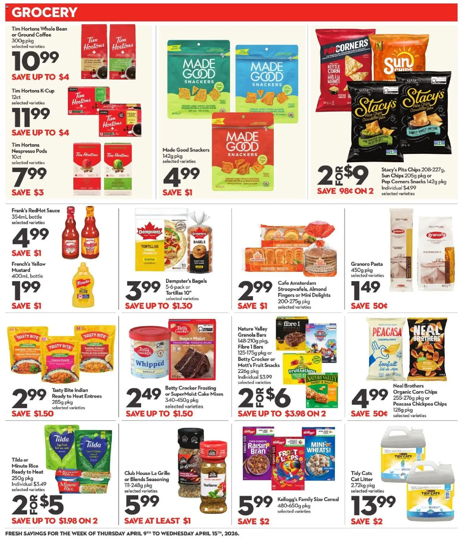 Longo's flyer valid from 09.04.2026 | Page: 12 | Products: Rice, Chips, Kettle, Chocolate