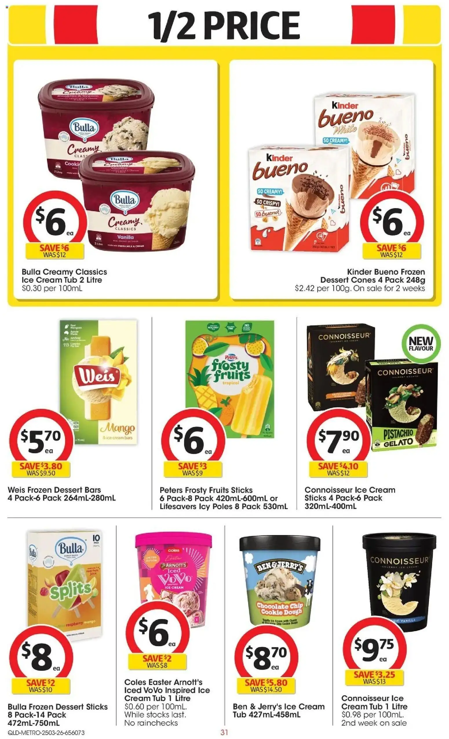 Coles catalogue - valid from 25.03.2026 | Page: 31 | Products: Chocolate, Ice cream, Fruits, Mango