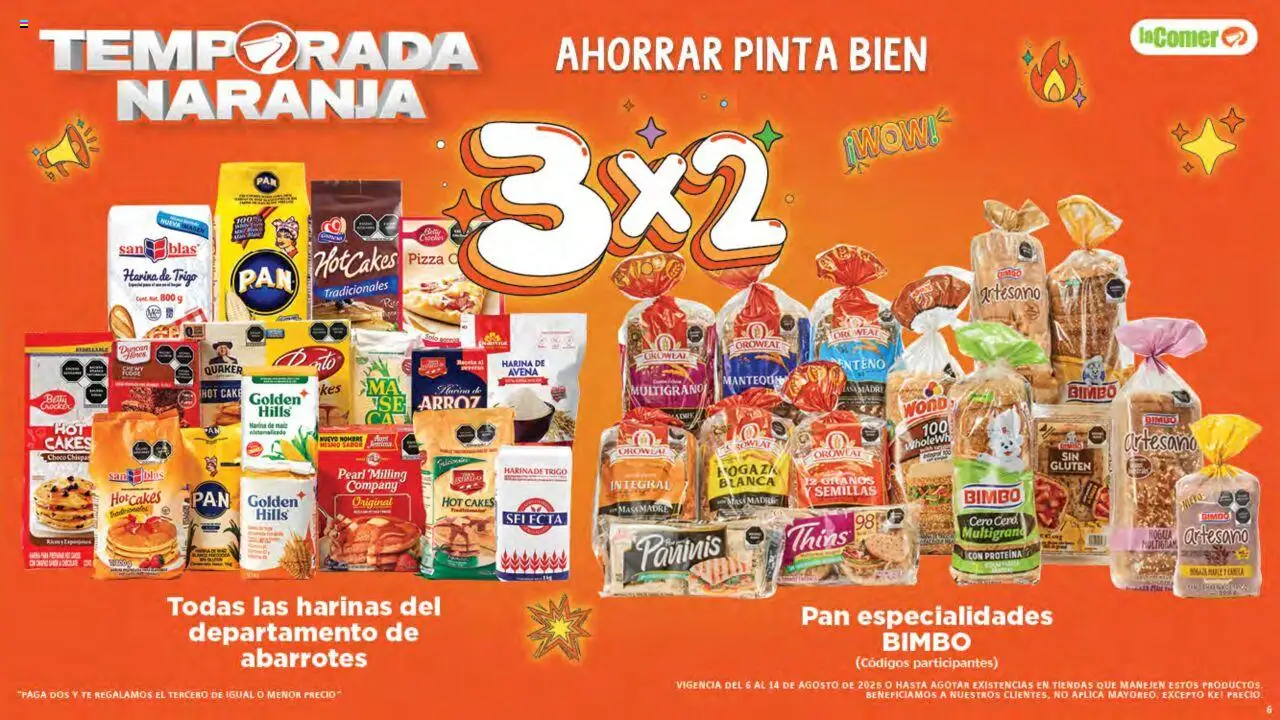 Nuevas ofertas de La Comer válidas en toda la República Mexicana desde el 06.08.2025. ¡Encuentra las mejores ofertas en La Comer - Folleto! | Página: 6 | Productos: Avena, Pizza, Arroz, Té