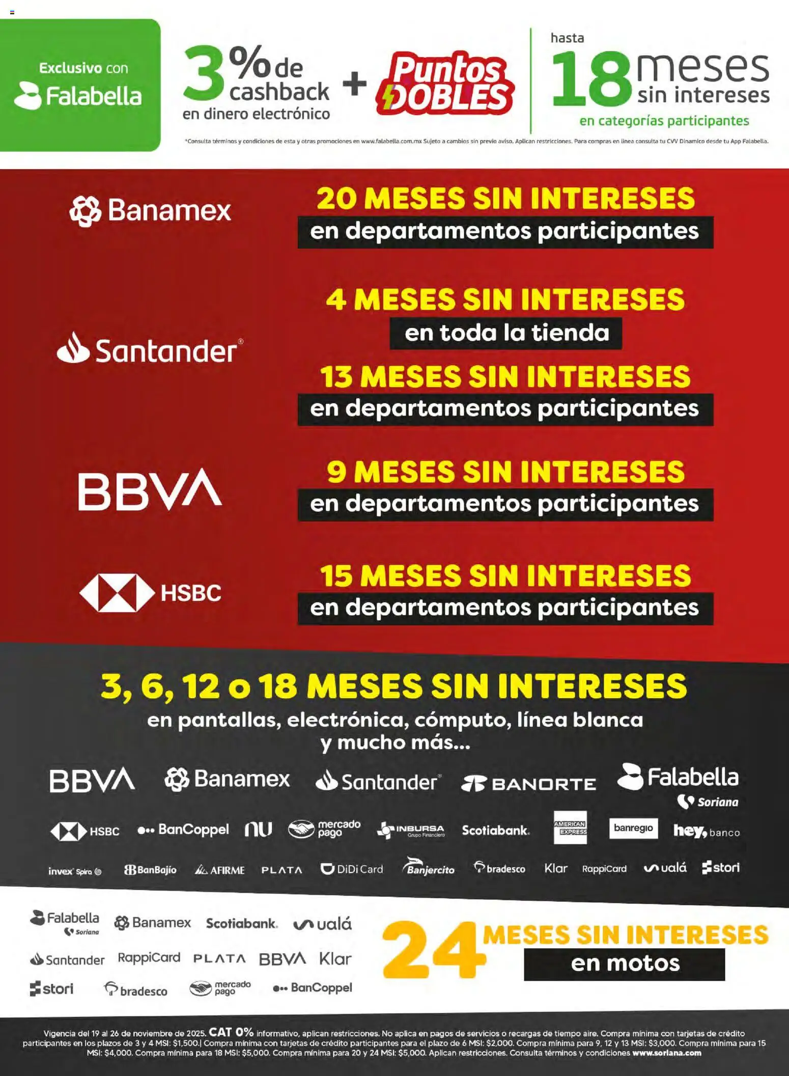 Nuevas ofertas de Soriana válidas en toda la República Mexicana desde el 21.11.2025. ¡Encuentra las mejores ofertas en Soriana - Black Prices Súper Nacional! | Página: 4 | Productos: Banco