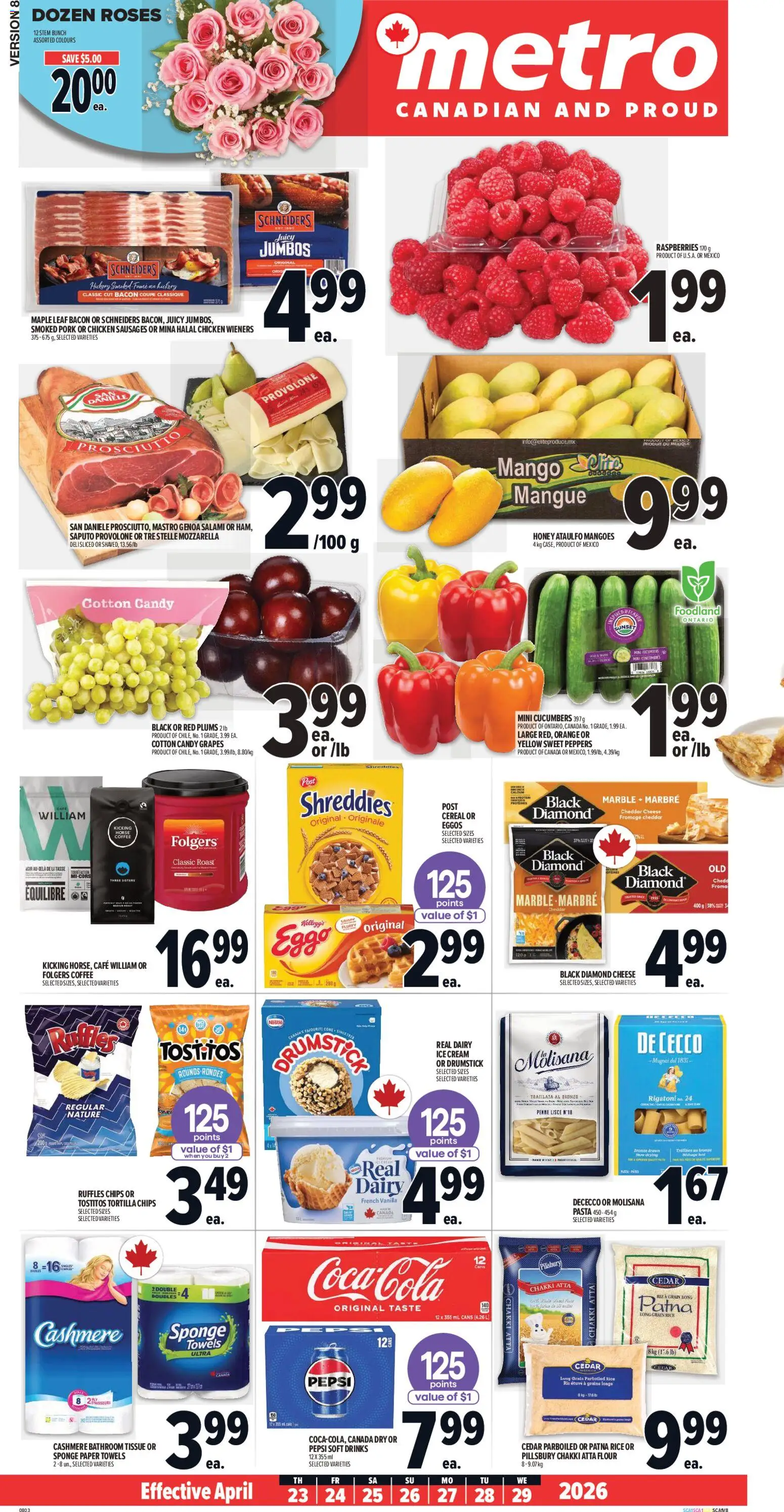 Metro flyer valid from 23.04.2026 | Page: 2 | Products: Ice cream, Sponge, Cheese, Salami