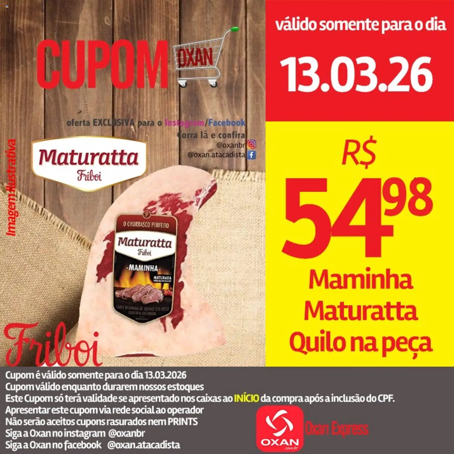 Oxan Atacadista Folheto - válido de 13.03.2026 | Página: 1 | Produtos: Maminha