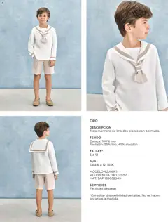 Vista previa de El Corte Inglés catálogo Comuniones , nuevo folleto de la tienda, válido en México a partir del 20.11.2025 | Página: 32 | Productos: Traje, Algodón