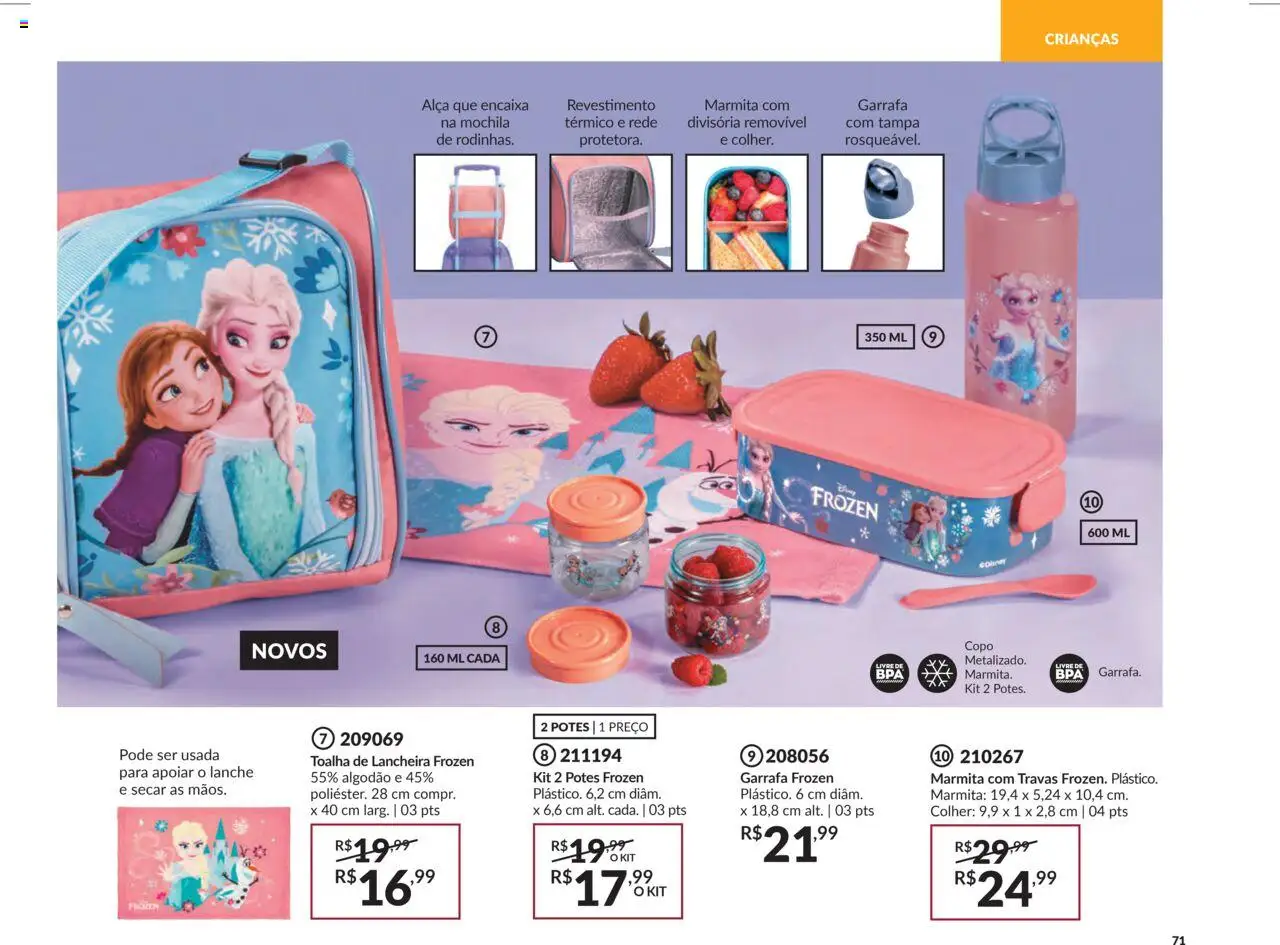 Avon Folheto - válido de 07.10.2025 | Página: 71 | Produtos: Lancheira, Algodão, Mochila, Potes