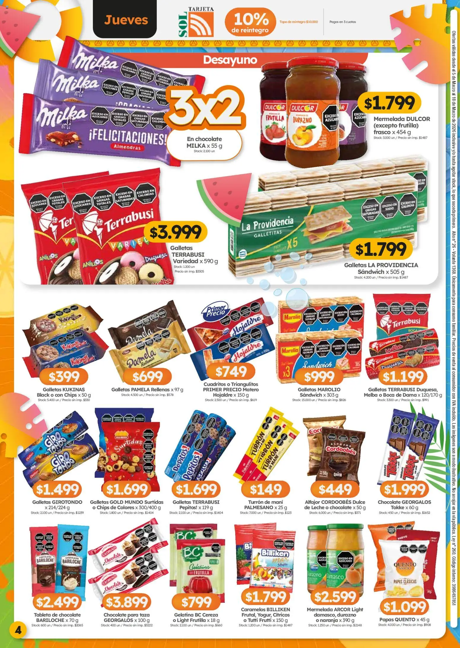 Cordiez ofertas │ válido desde el 05.03.2026 | Página: 4 | Productos: Galletitas, Azucar, Mani, Chocolate