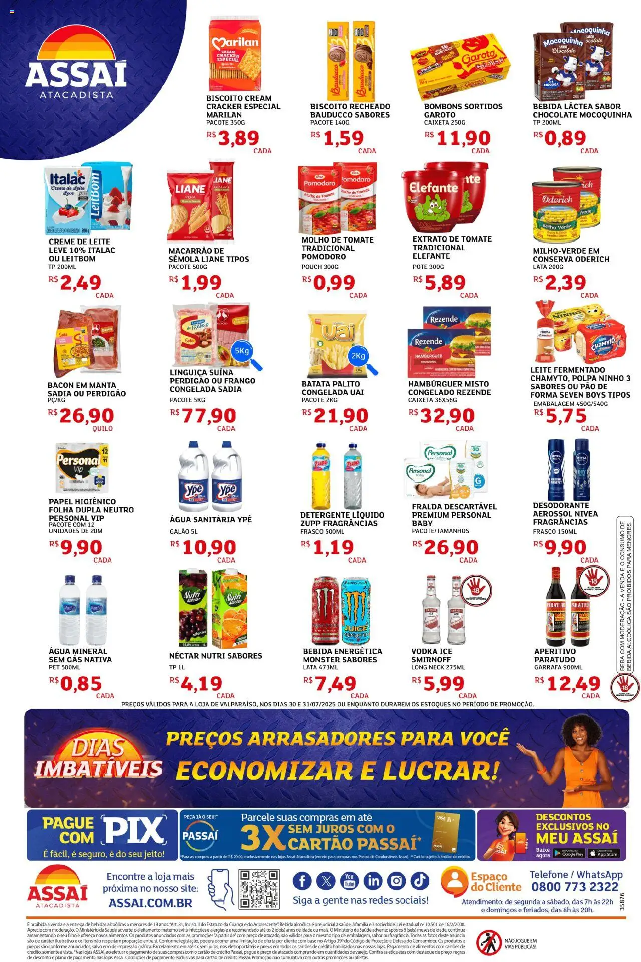 Assaí Atacadista Folheto - válido de 30.07.2025 | Página: 2 | Produtos: Vinho, Pneus, Água mineral, Papel higiênico