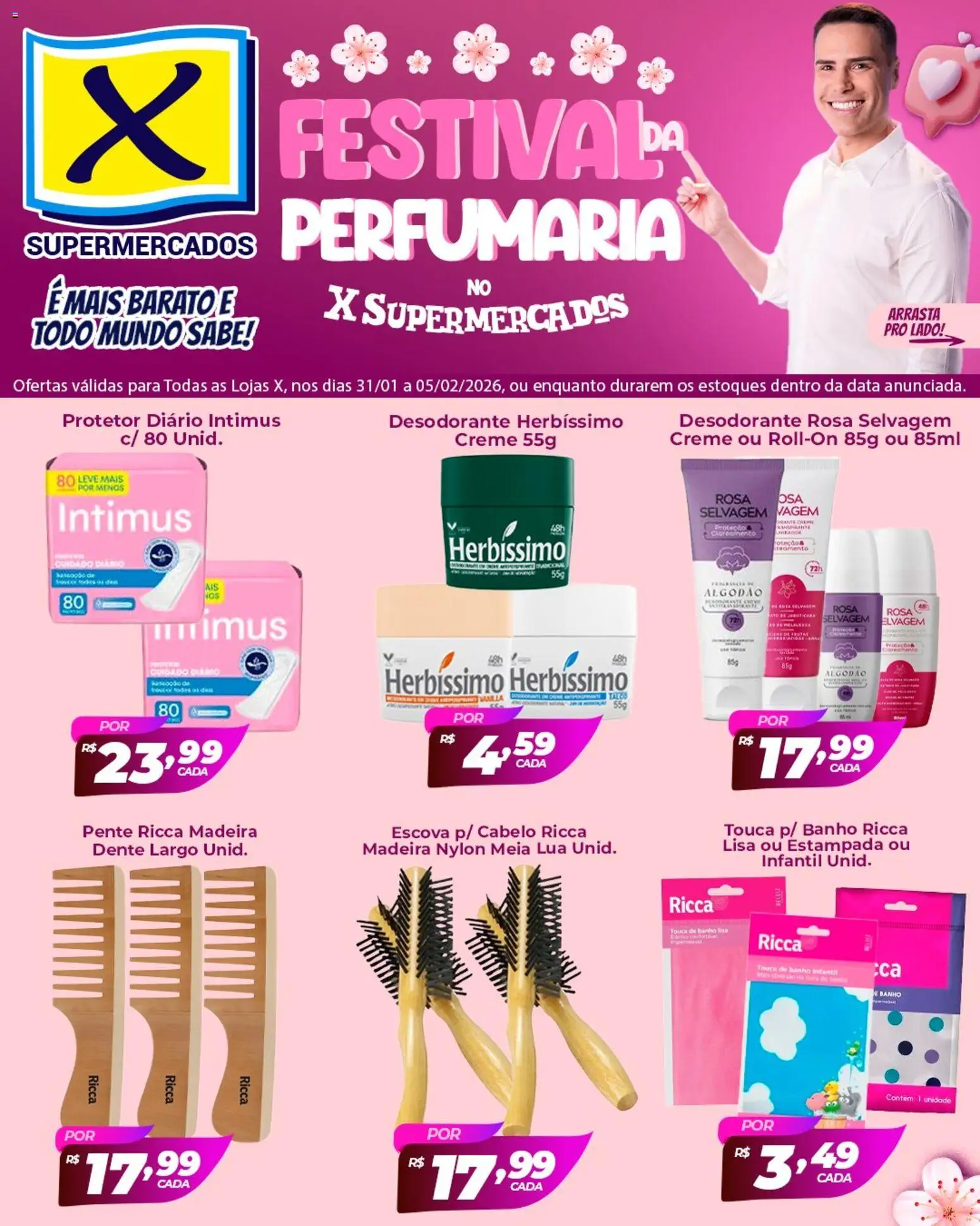X Supermercados Folheto - válido de 31.01.2026 | Página: 3 | Produtos: Touca, Vagem, Escova, Algodão