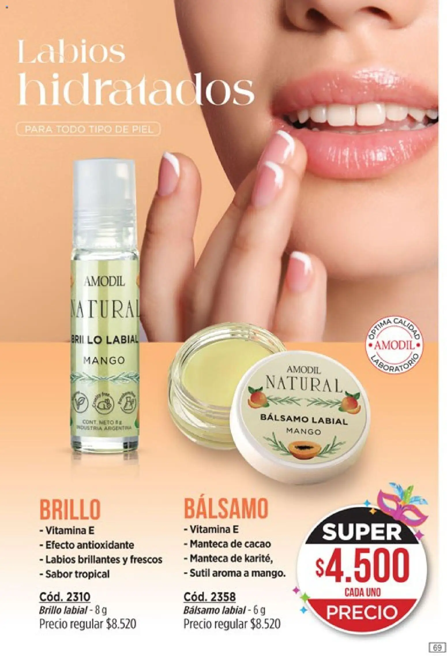 Catálogo Amodil Campaña 3 │ válido desde el 01.03.2026 | Página: 69 | Productos: Brillo, Bálsamo, Manteca, Cacao