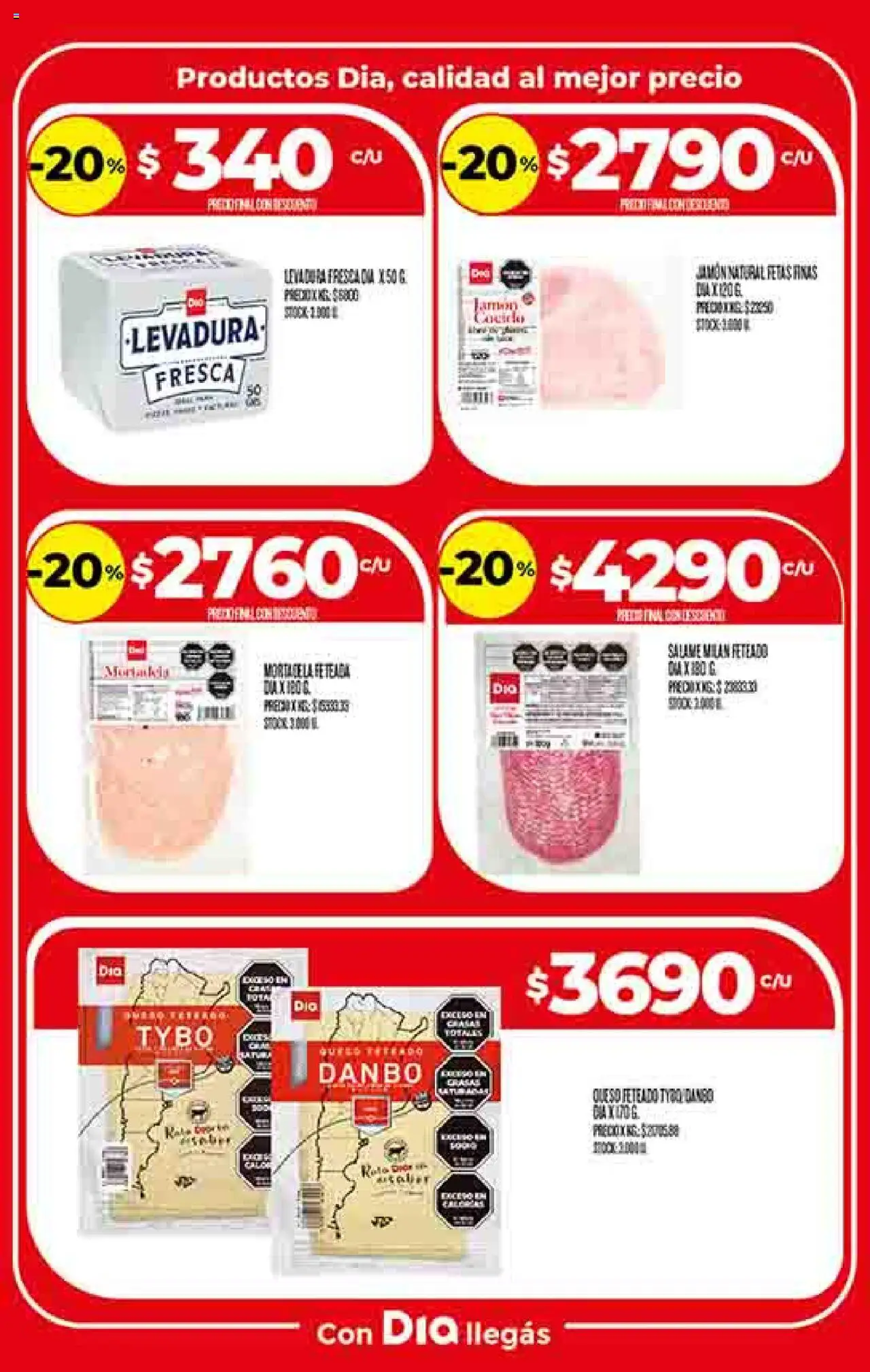Supermercado DIA Ofertas │ válido desde el 27.08.2025 | Página: 8 | Productos: Queso, Jamón, Salame