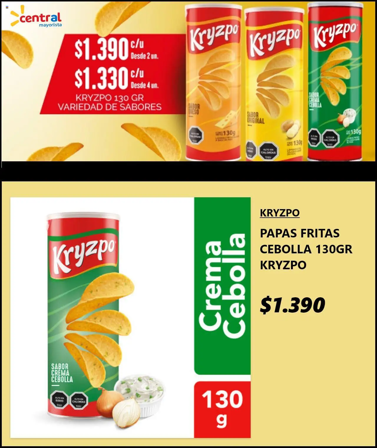 Central Mayorista ofertas  │ válido desde el 21.09.2025 | Página: 3 | Productos: Cebolla, Papas fritas, Crema