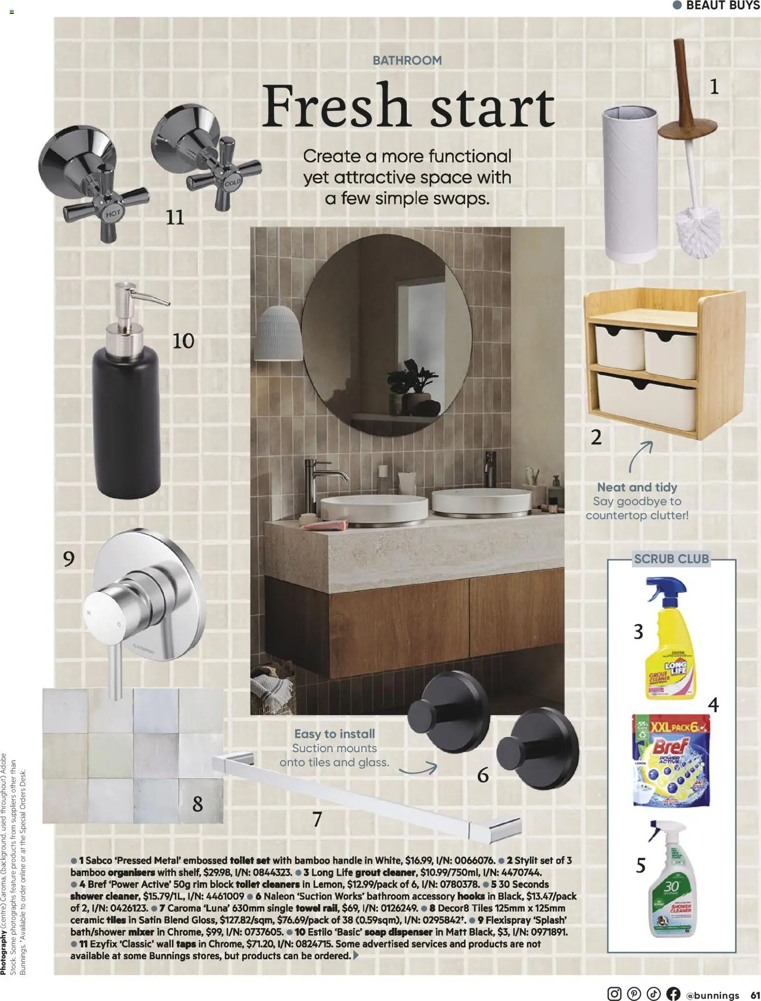Bunnings Warehouse catalogue - valid from 01.03.2026 | Page: 61 | Products: Shower, Cleaner, Soap, Bathroom