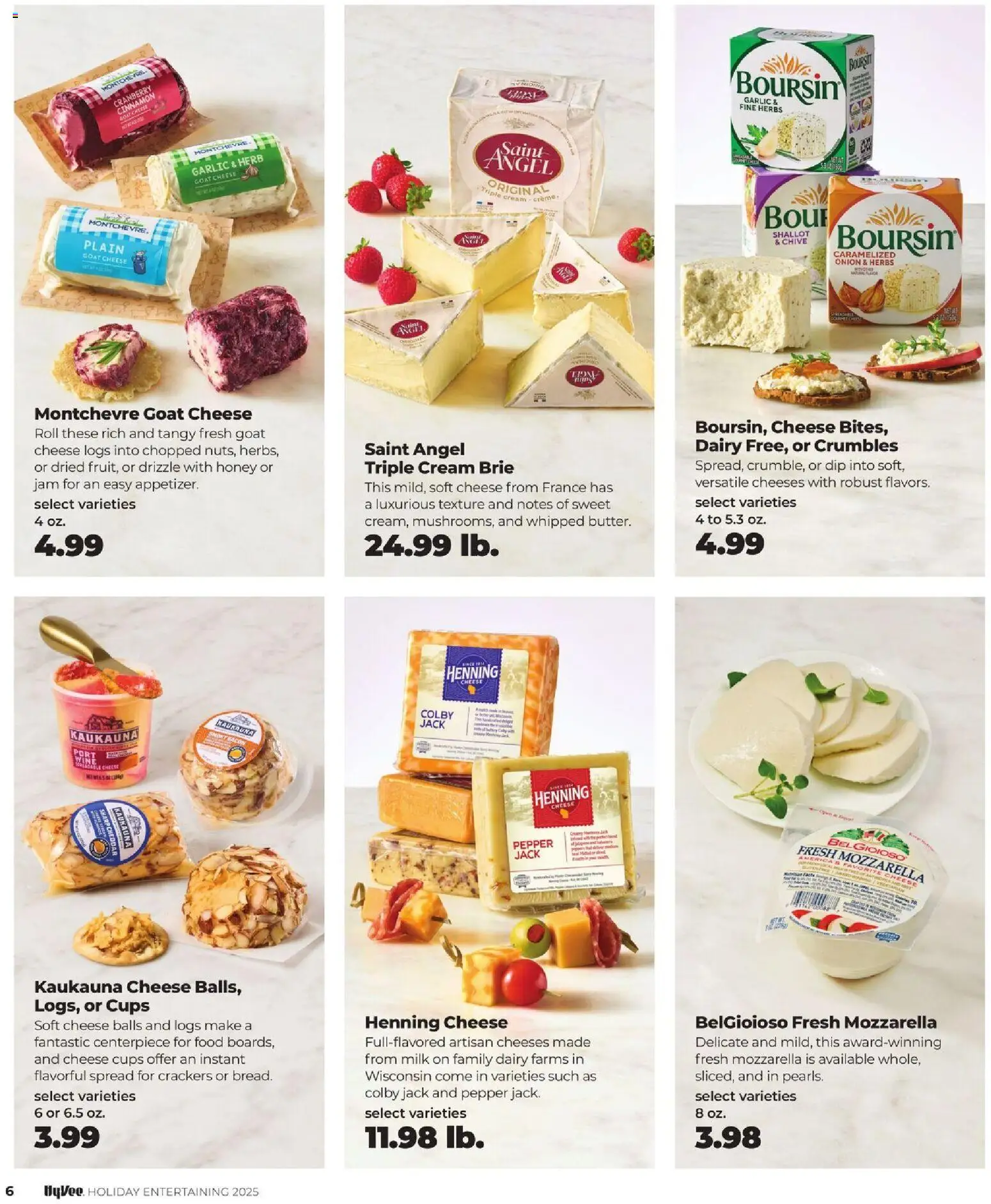 HyVee Holiday Entertaining - valid from 10.11.2025 | Page: 8 | Products: Cheese, Cream, Pepper, Onion