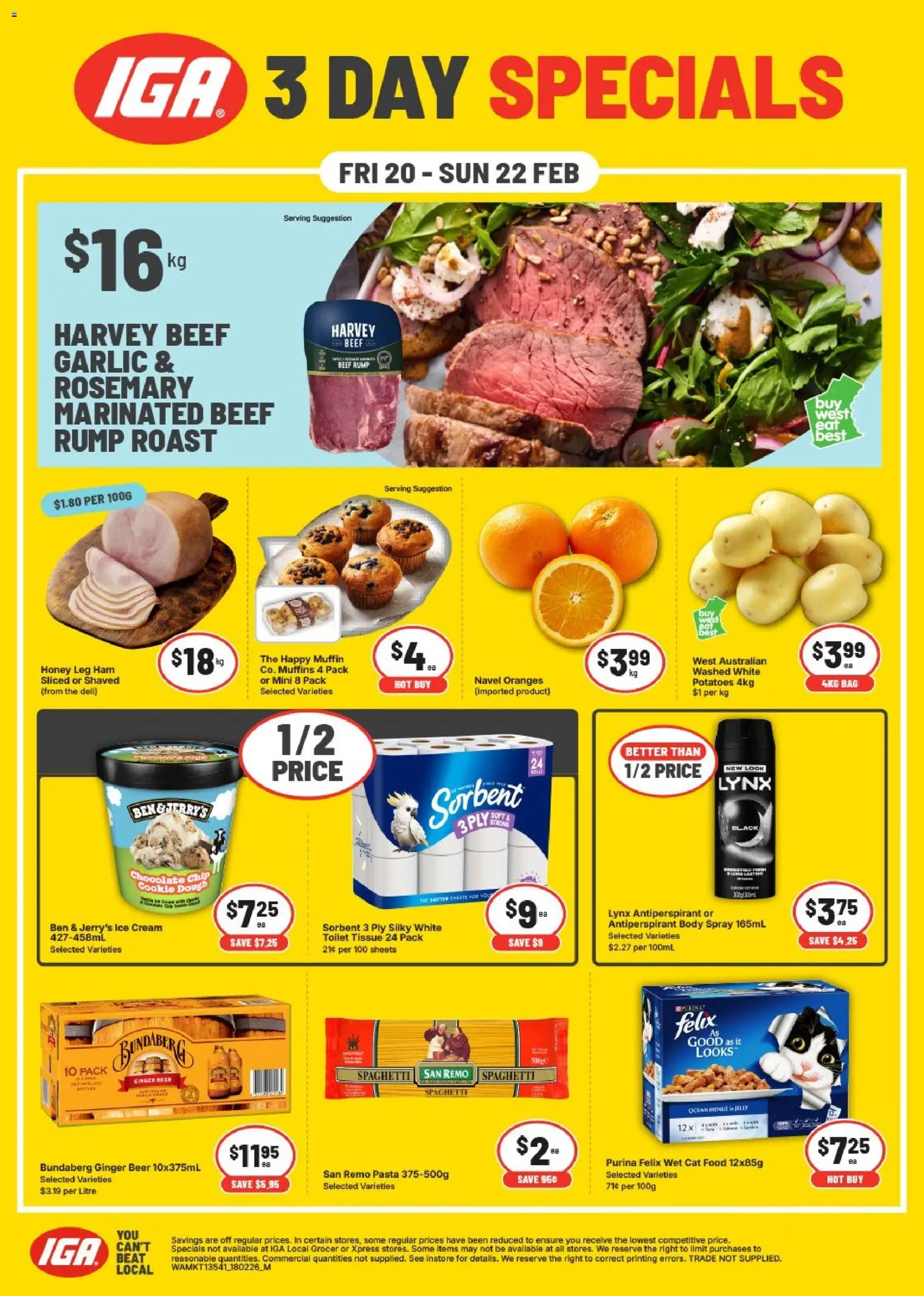 IGA catalogue - valid from 20.02.2026 | Page: 1 | Products: Toilet, Ginger, Beef, Ice cream