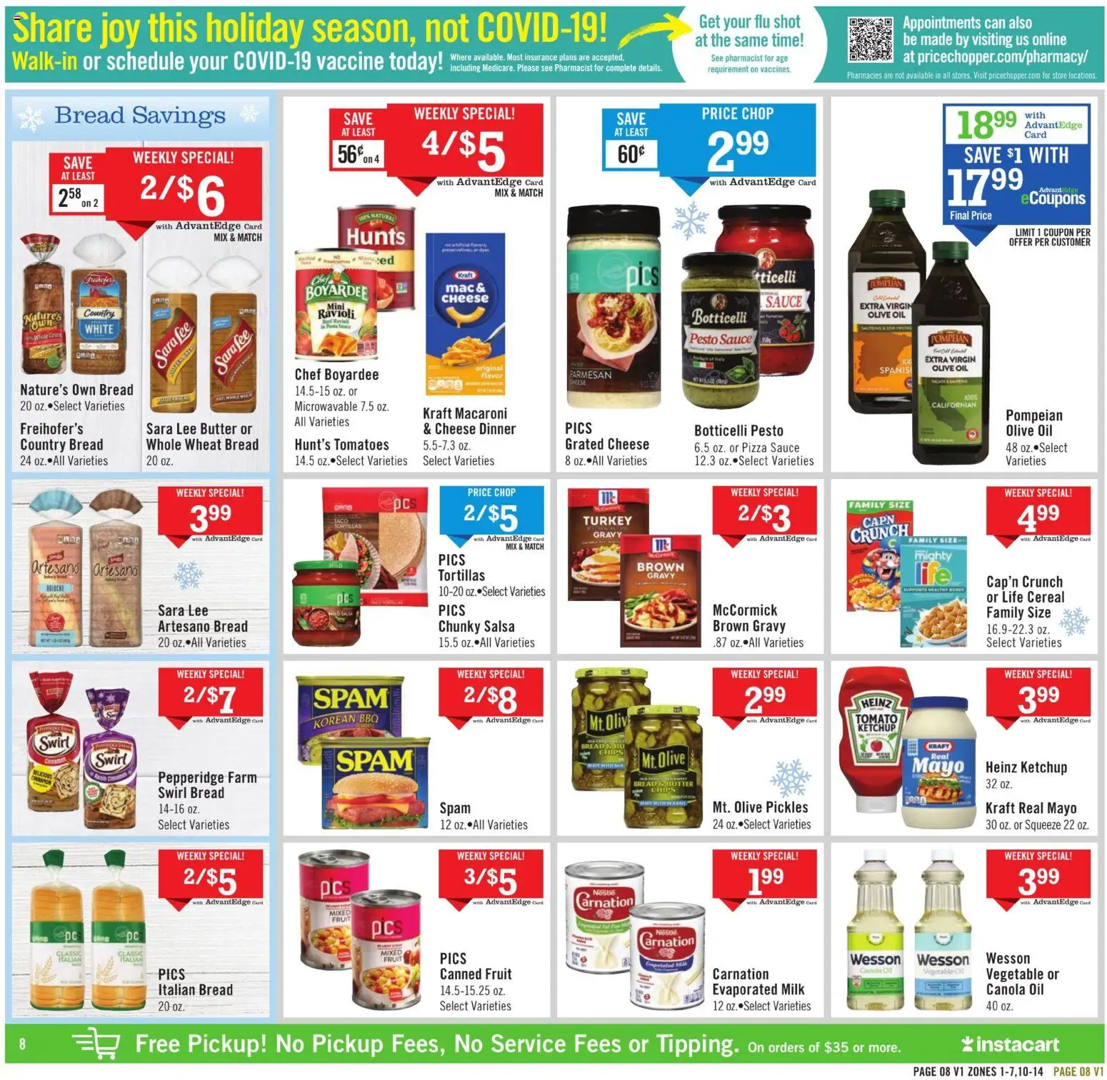 Price Chopper Weekly Ad - valid from 13.12.2025 | Page: 8 | Products: Milk, Butter, Cheese, Chips