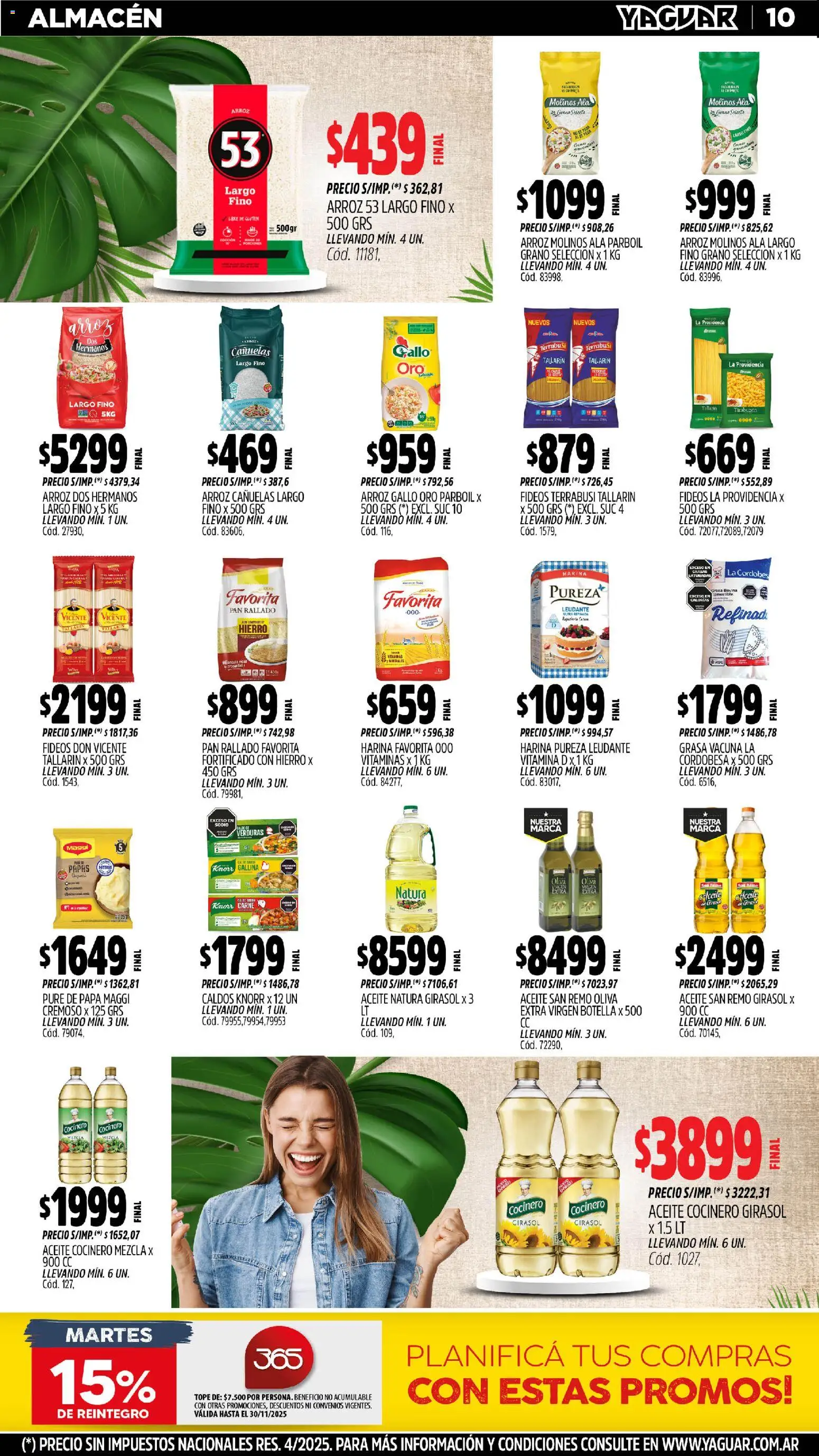Yaguar - Chaco │ válido desde el 10.11.2025 | Página: 11 | Productos: Harina, Arroz, Fideos, Pan rallado
