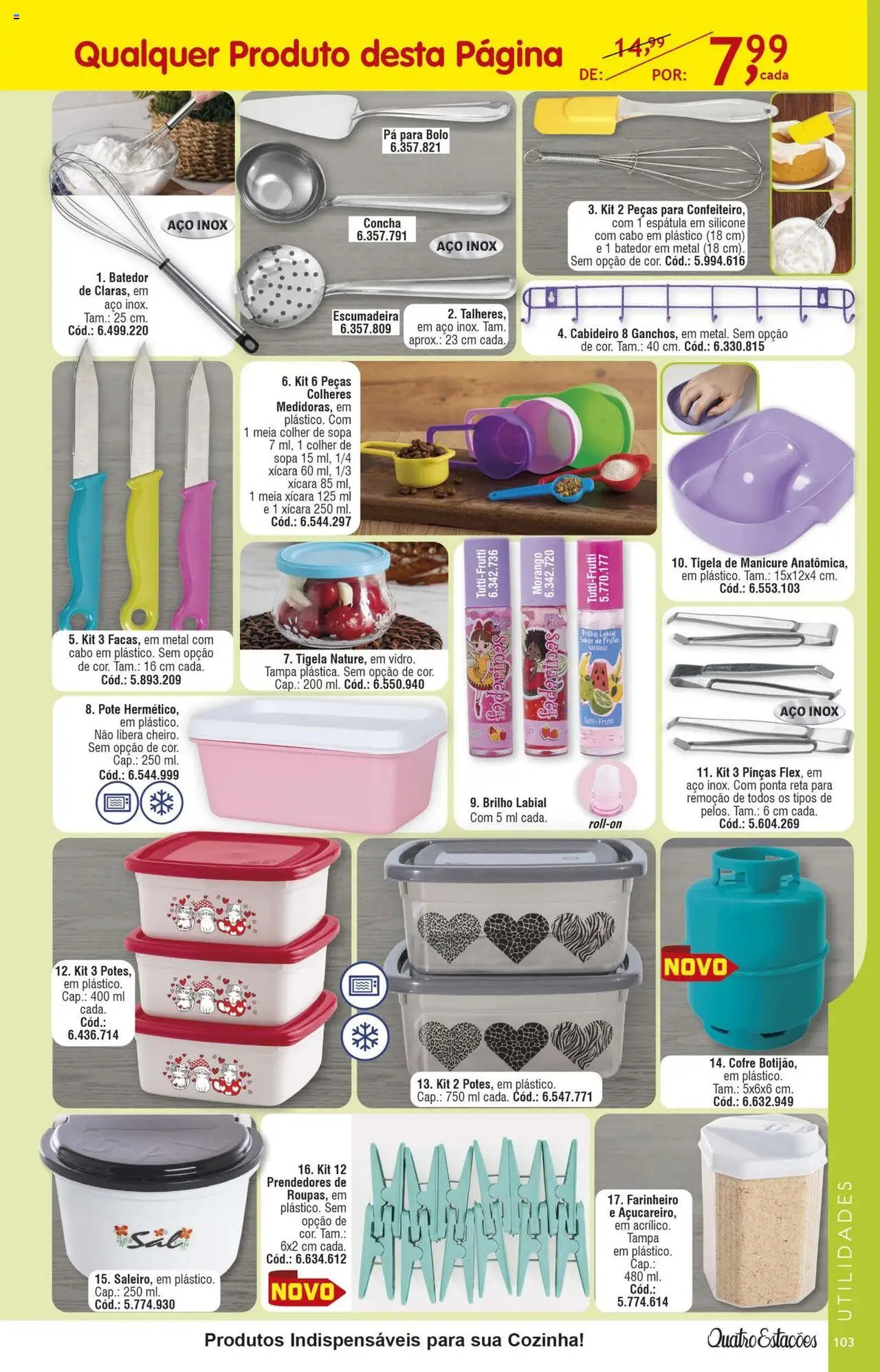 Quatro Estações Folheto - válido de 01.08.2025 | Página: 99 | Produtos: Colheres, Escumadeira, Bolo, Cabo