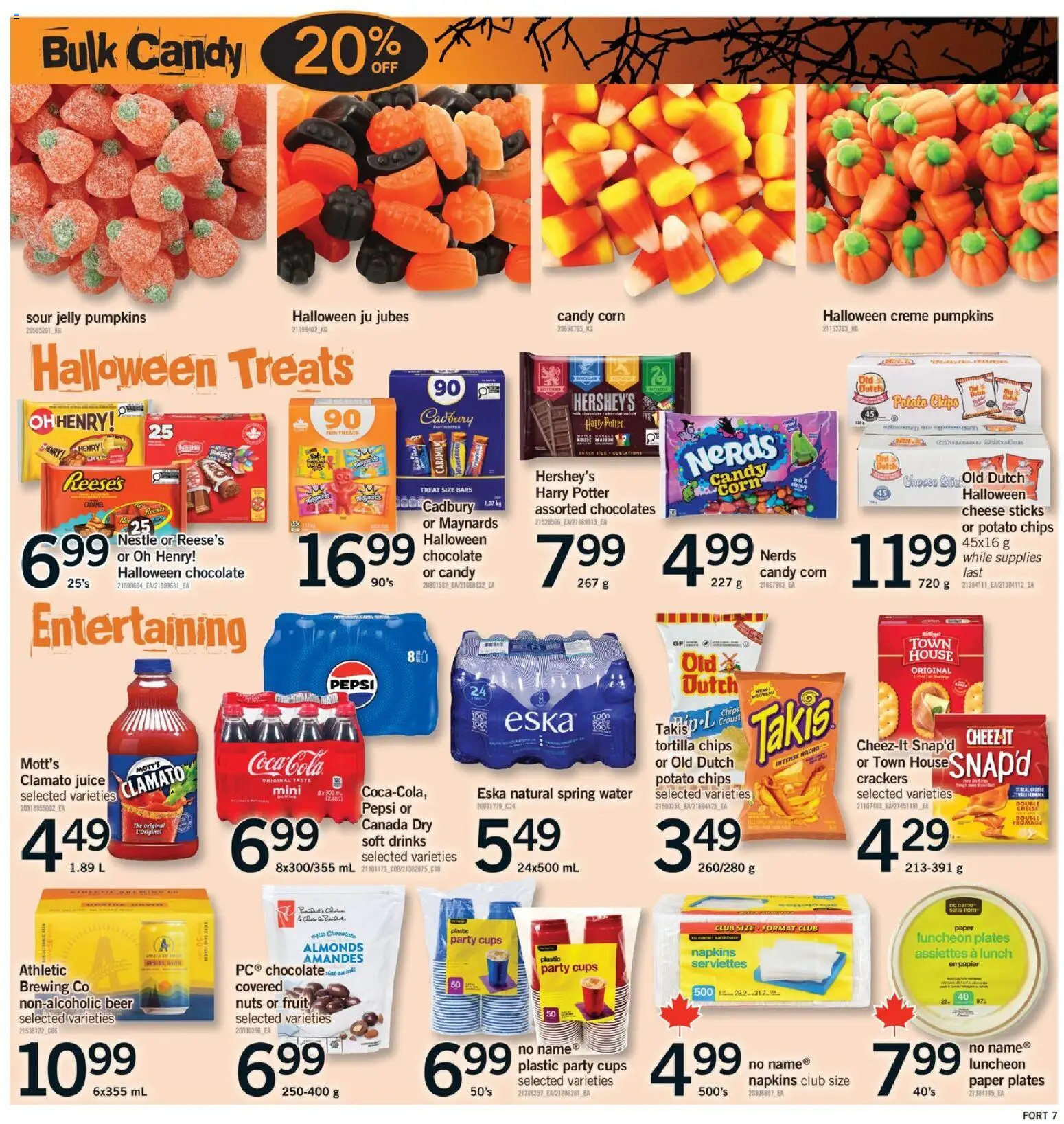 Fortinos flyer valid from 23.10.2025 | Page: 8 | Products: Chips, Chocolate, Juice, Beer