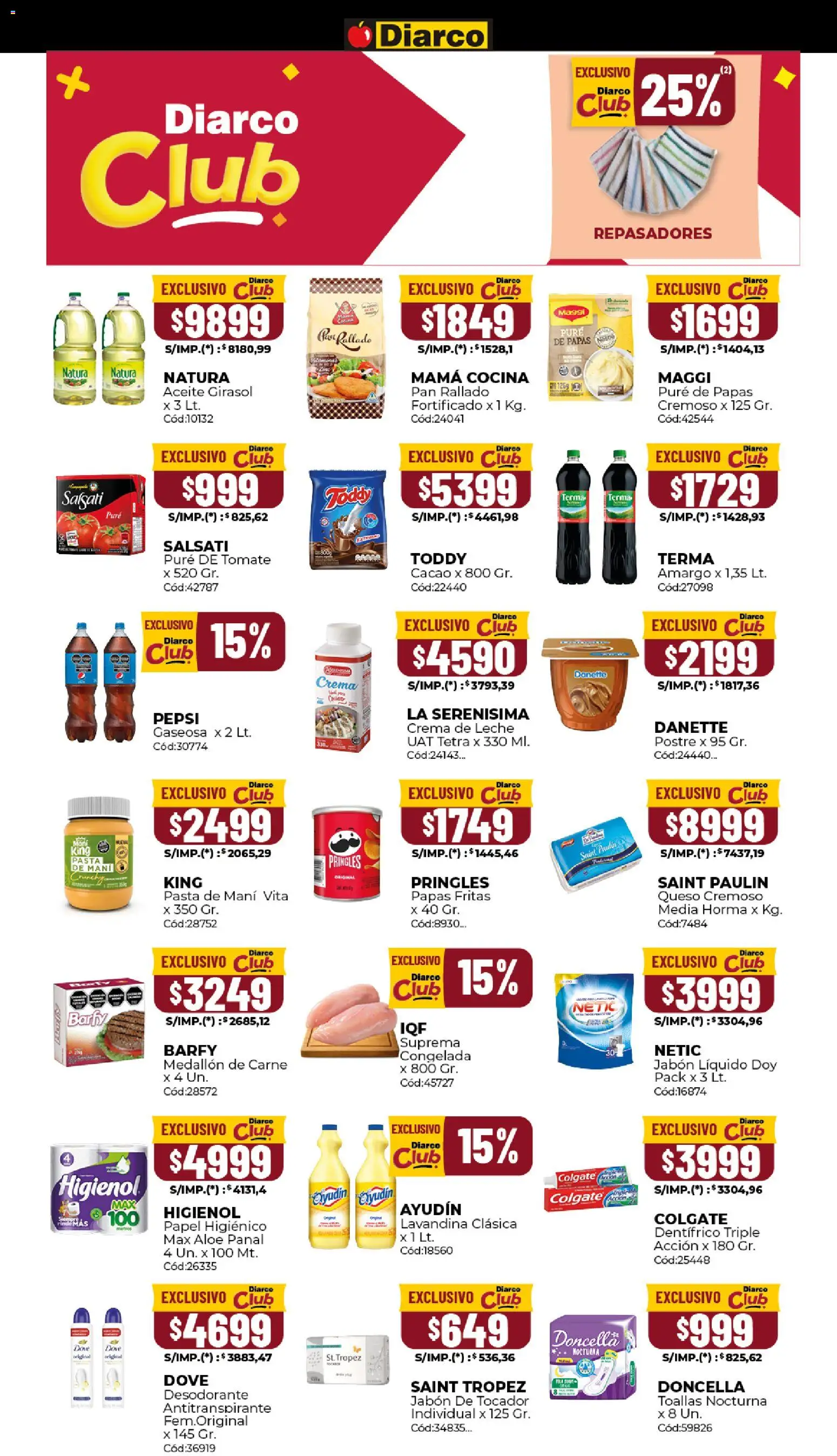 Diarco ofertas │ válido desde el 06.04.2026 | Página: 9 | Productos: Lavandina, Leche, Pan, Crema