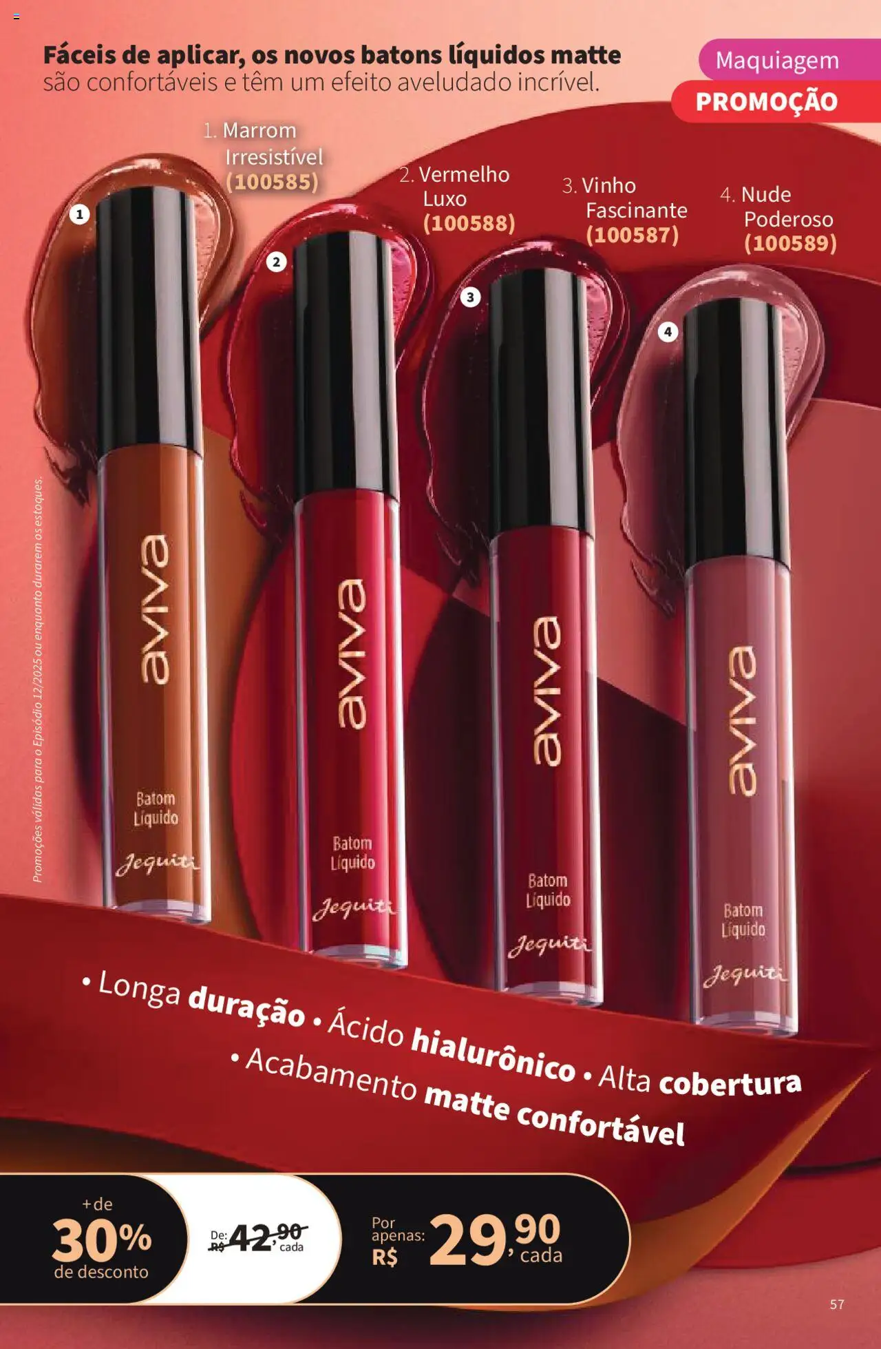 Jequiti Folheto - válido de 22.08.2025 | Página: 57 | Produtos: Maquiagem, Batom, Vinho