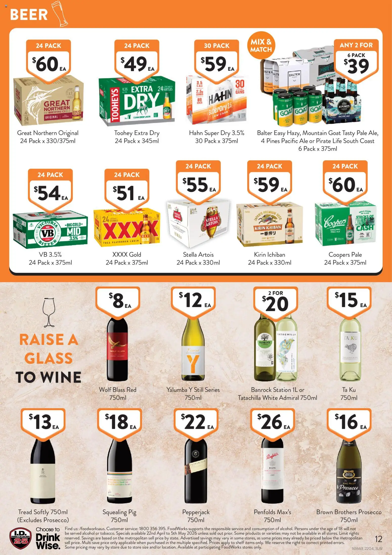 Foodworks catalogue - valid from 29.04.2026 | Page: 12 | Products: Shelf, Wine, Beer