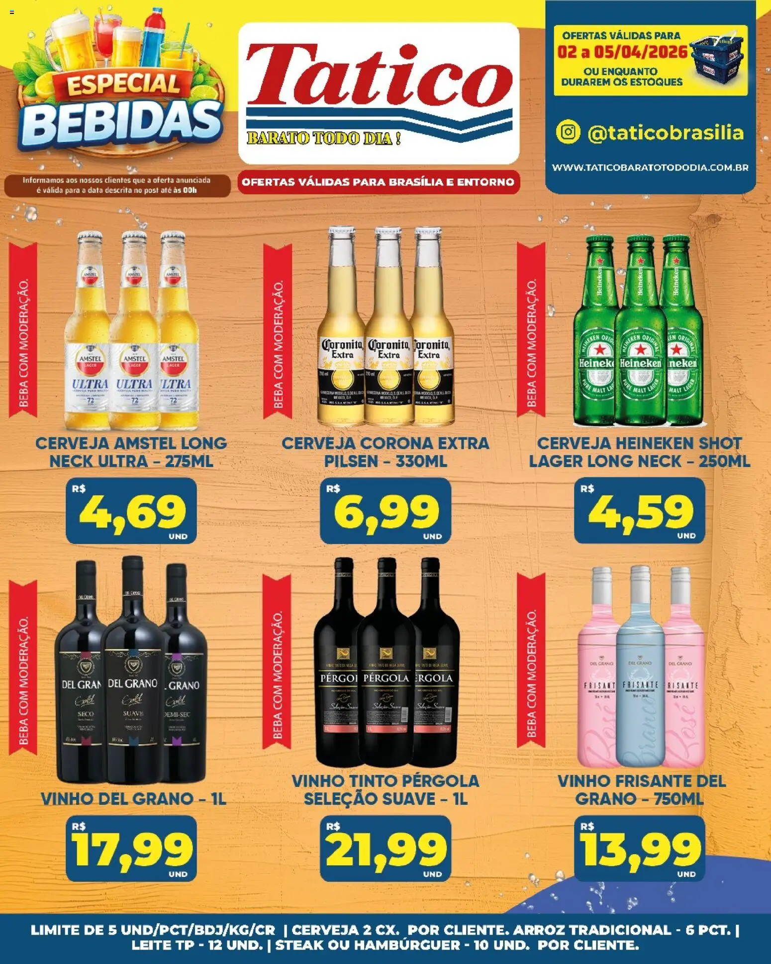 Tatico Folheto - válido de 02.04.2026 | Página: 7 | Produtos: Vinho, Cerveja, Heineken, Hambúrguer